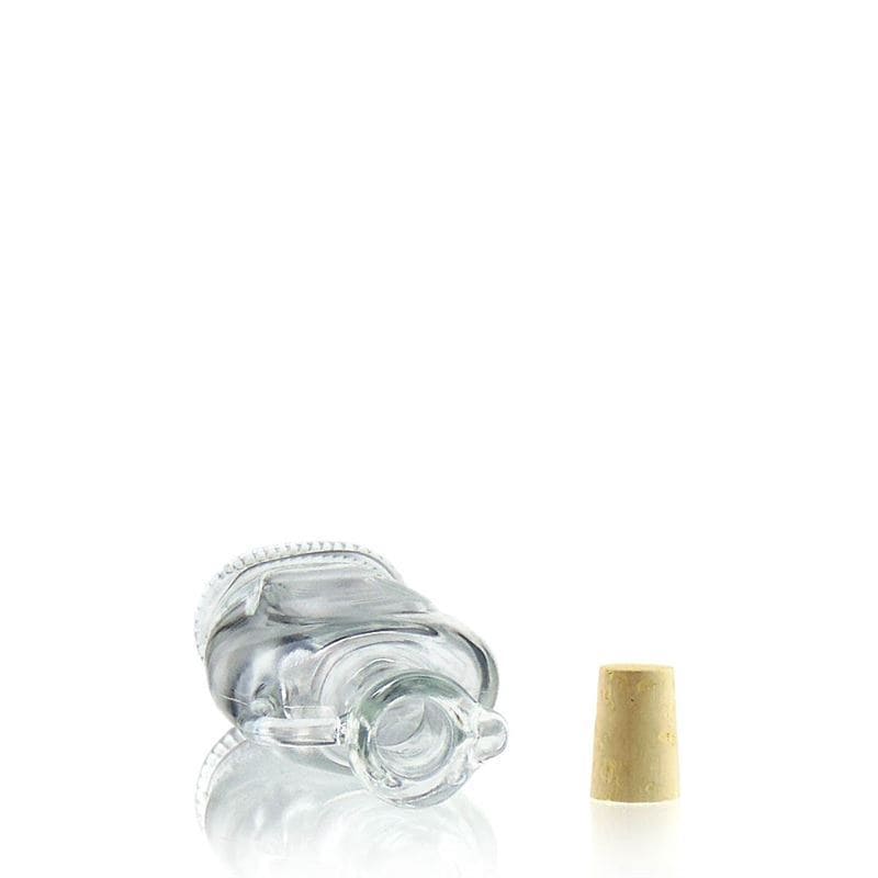 Bottiglia di vetro da 250 ml 'Eleganta', ovale, bocca: tappo di sughero Bottiglia di vetro da 250 ml 'Eleganta', ovale, bocca: tappo di sughero