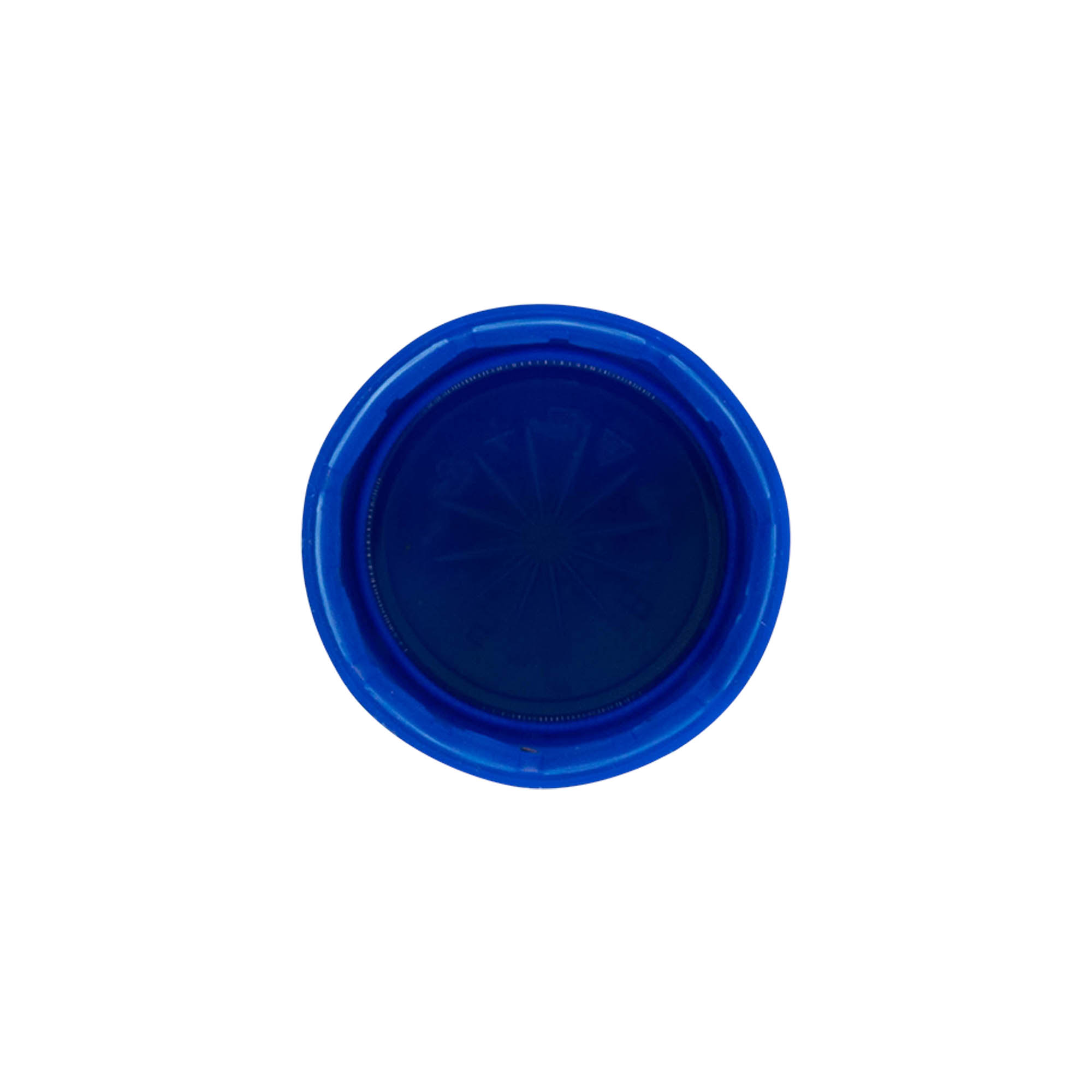 Tappo a vite con filetto doppio, plastica PE, blu, per bocca: PET 38 mm