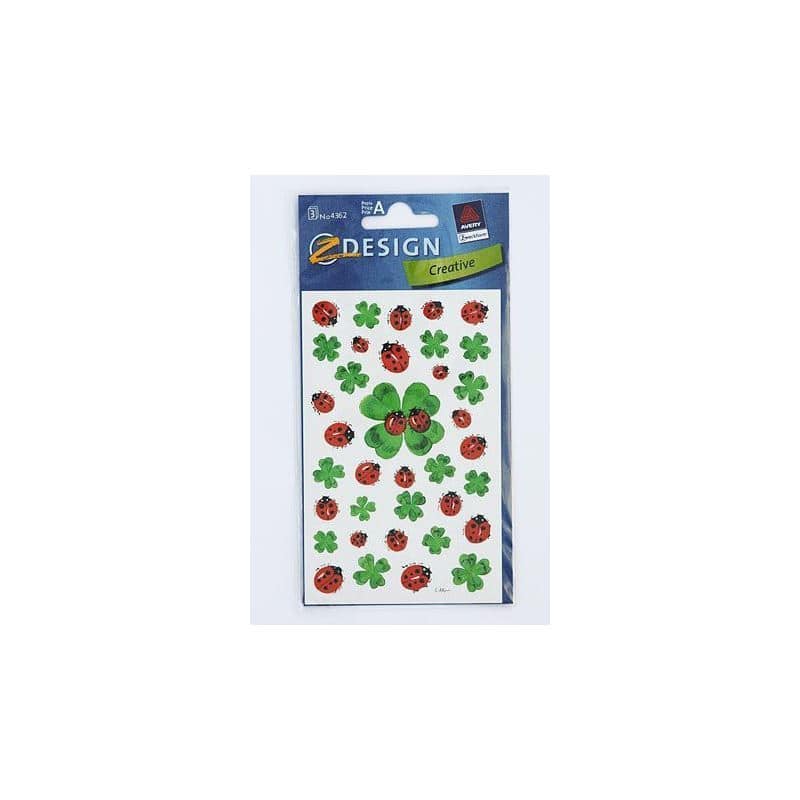 Adesivi Zweckform 'Coccinelle e trifogli', carta, multicolore