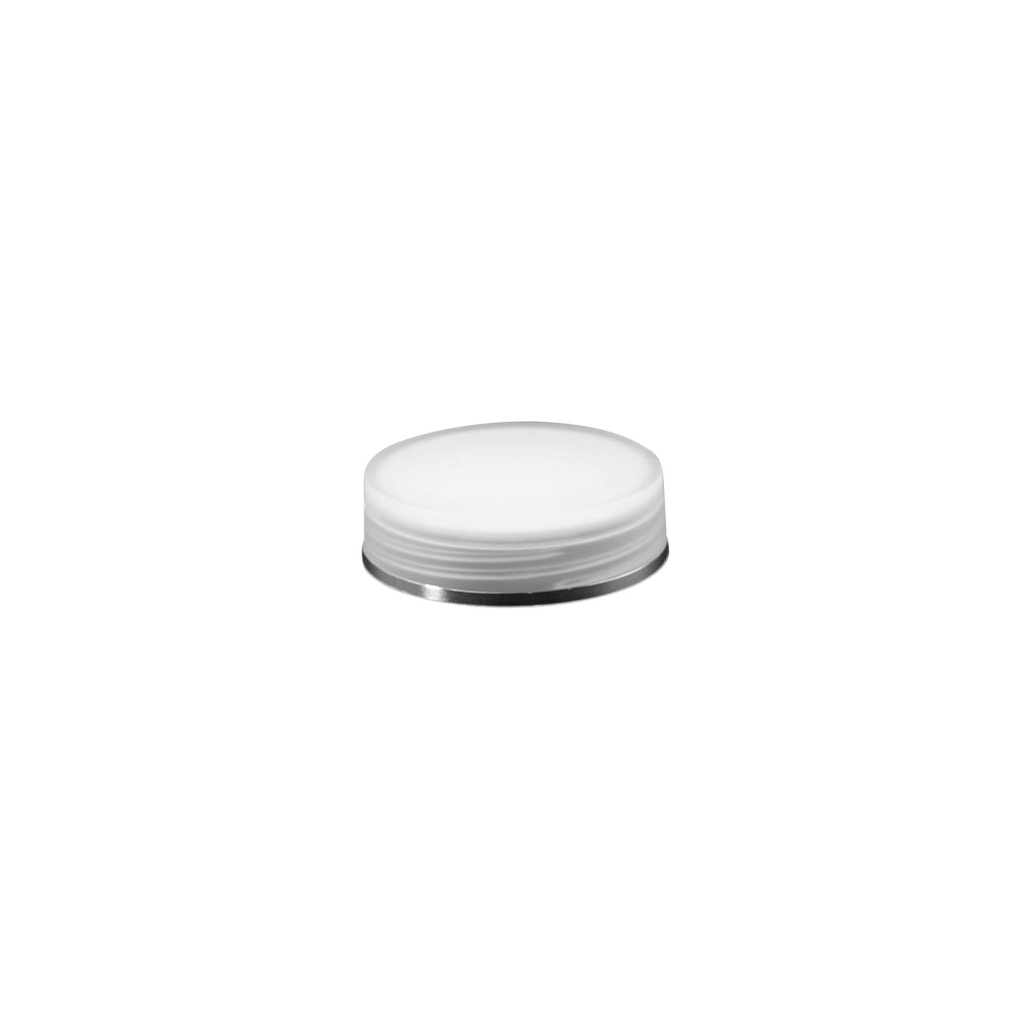 Chiusura a vite 'Clear/Platin Edition', plastica PP, bianco, per bocca: 40/2P