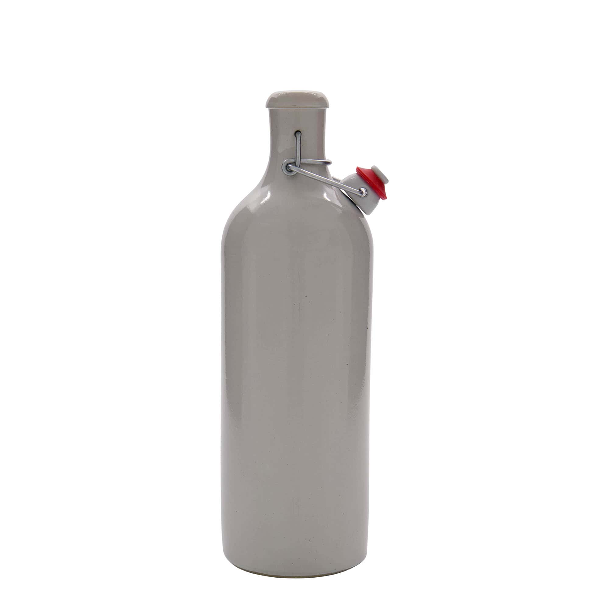 Boccale in terracotta da 750 ml, gres, bianco, bocca: chiusura a leva
