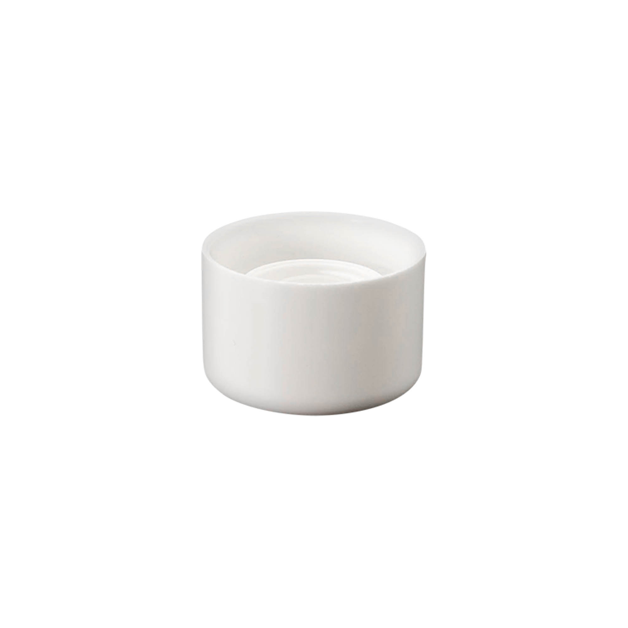 Tappo a vite per bottiglia rotonda con inserto a siringa, plastica PE, bianco, per bocca: DIN 18 Tappo a vite per bottiglia rotonda con inserto a siringa, plastica PE, bianco, per bocca: DIN 18