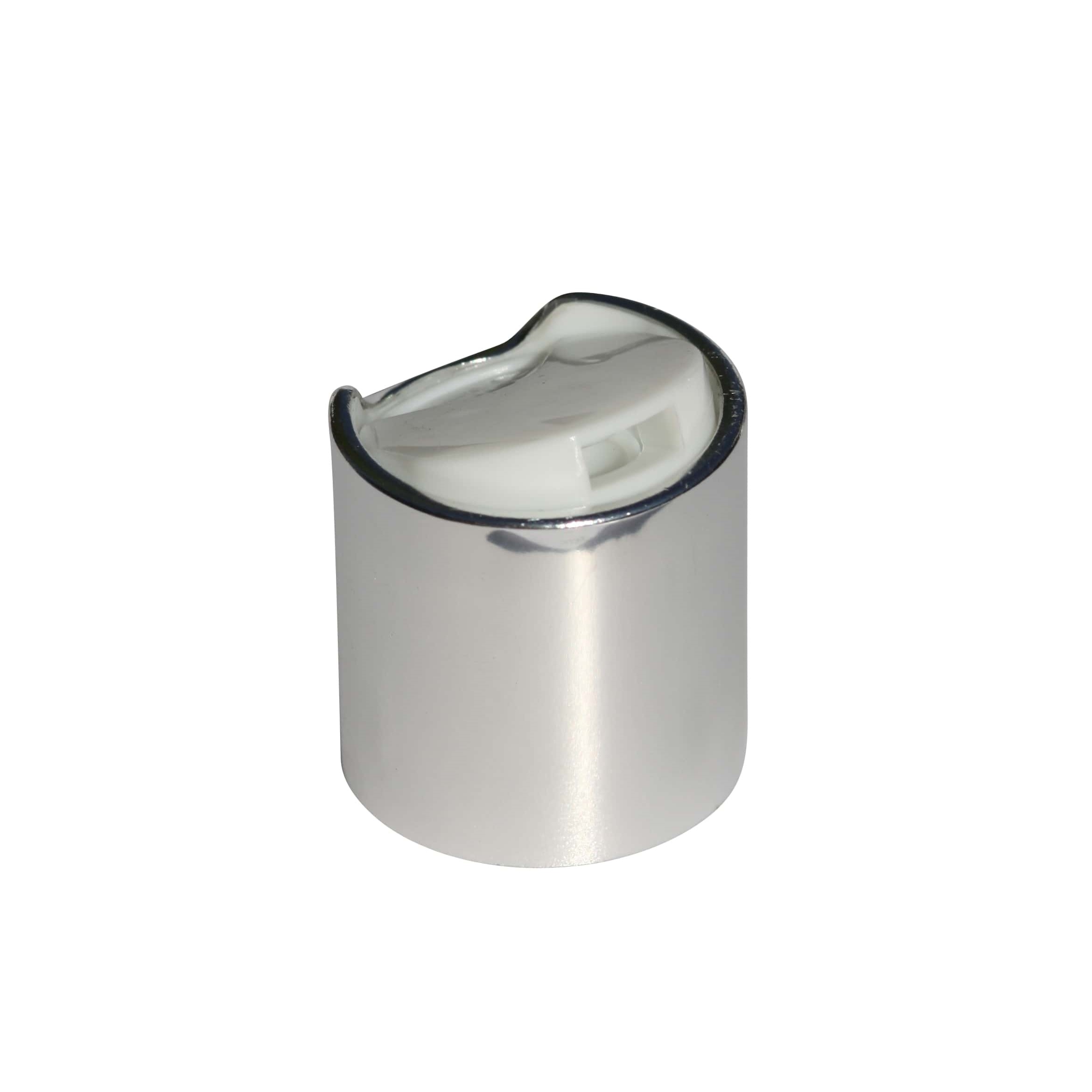 Tappo a vite Disc-Top, plastica PP, argento, per imboccatura: GPI 24/410