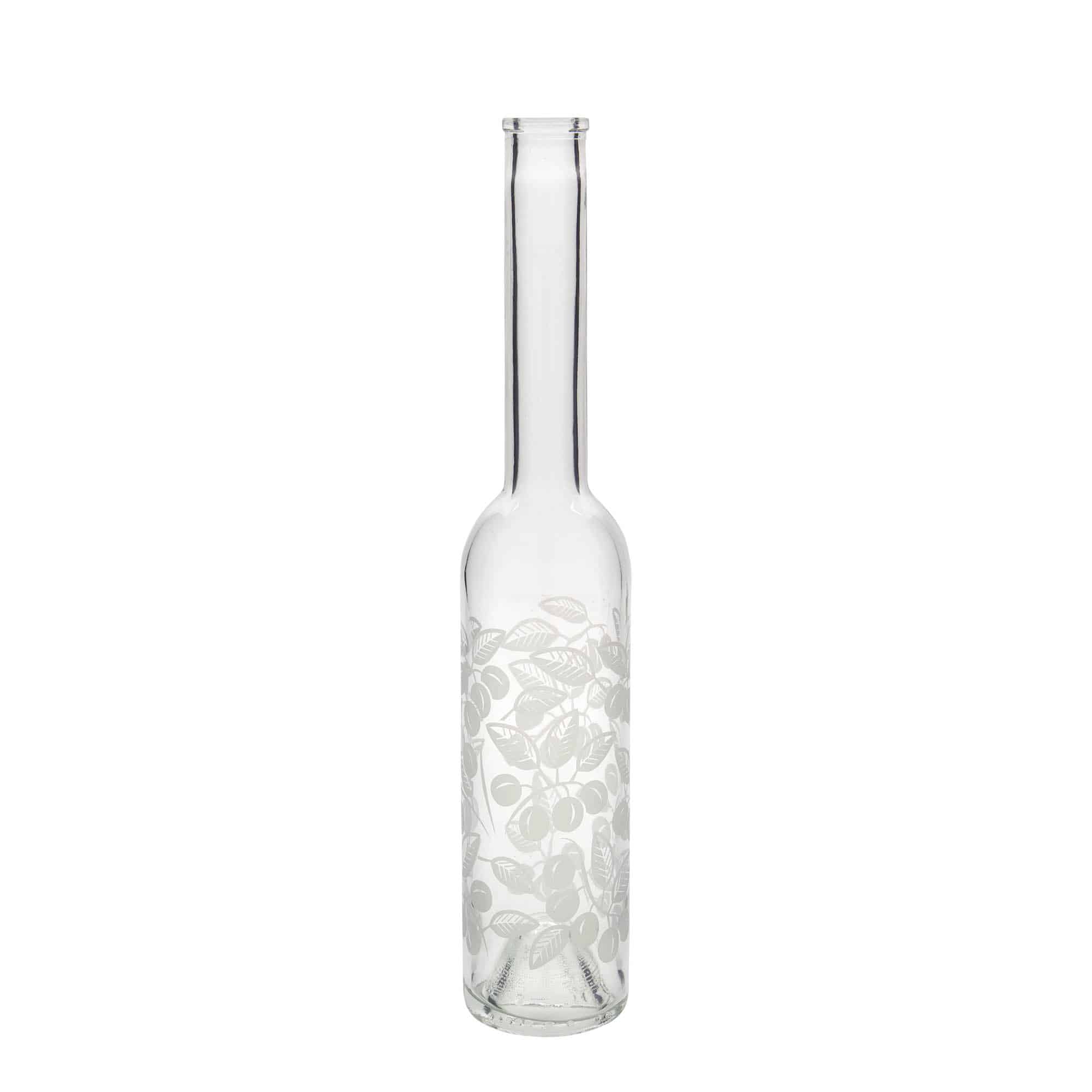 350 ml Bottiglia di vetro 'Opera', motivo: Susine, imboccatura: fascetta 350 ml Bottiglia di vetro 'Opera', motivo: Susine, imboccatura: fascetta