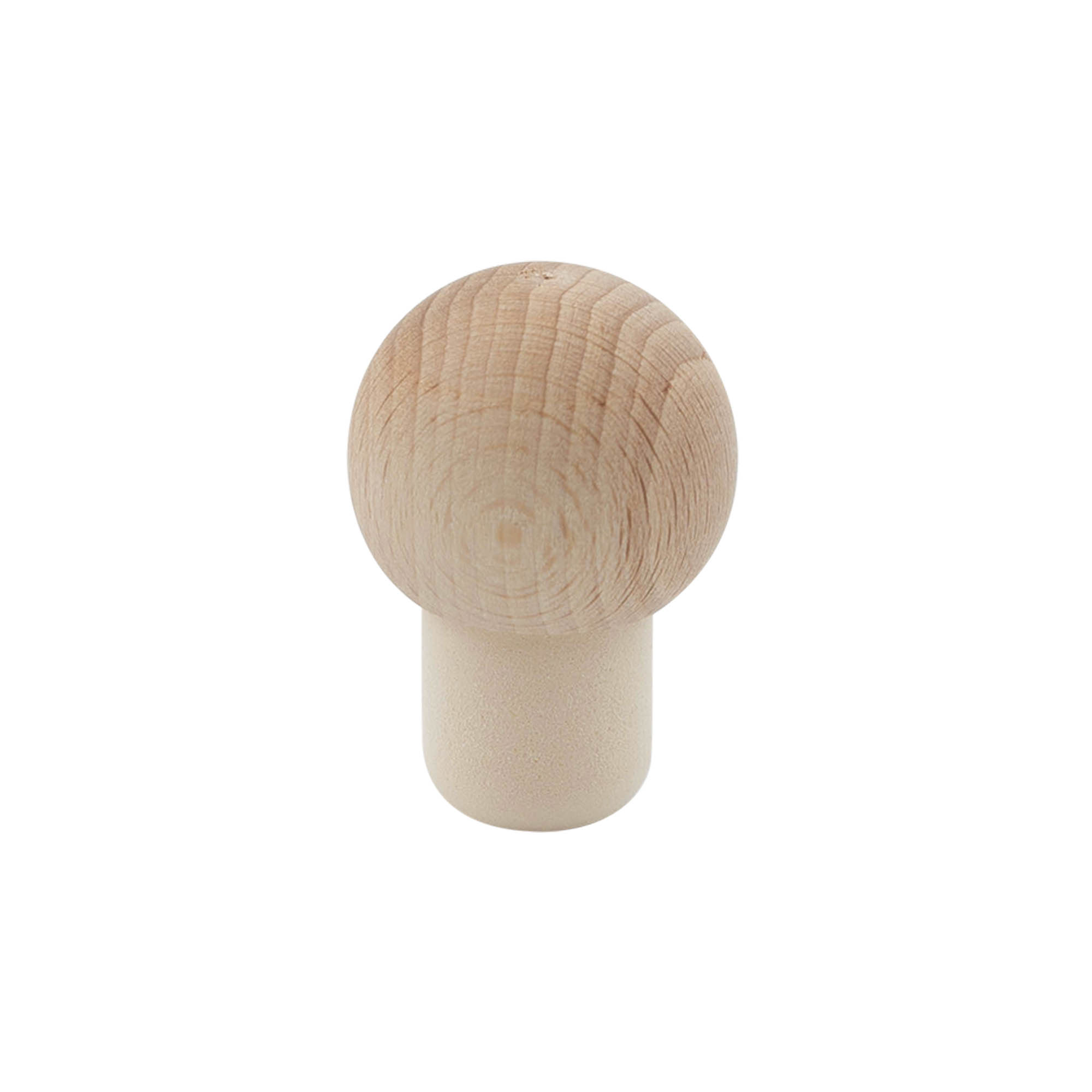 Tappo con impugnatura 19 mm 'Sfera', legno/plastica, per bocca: sughero