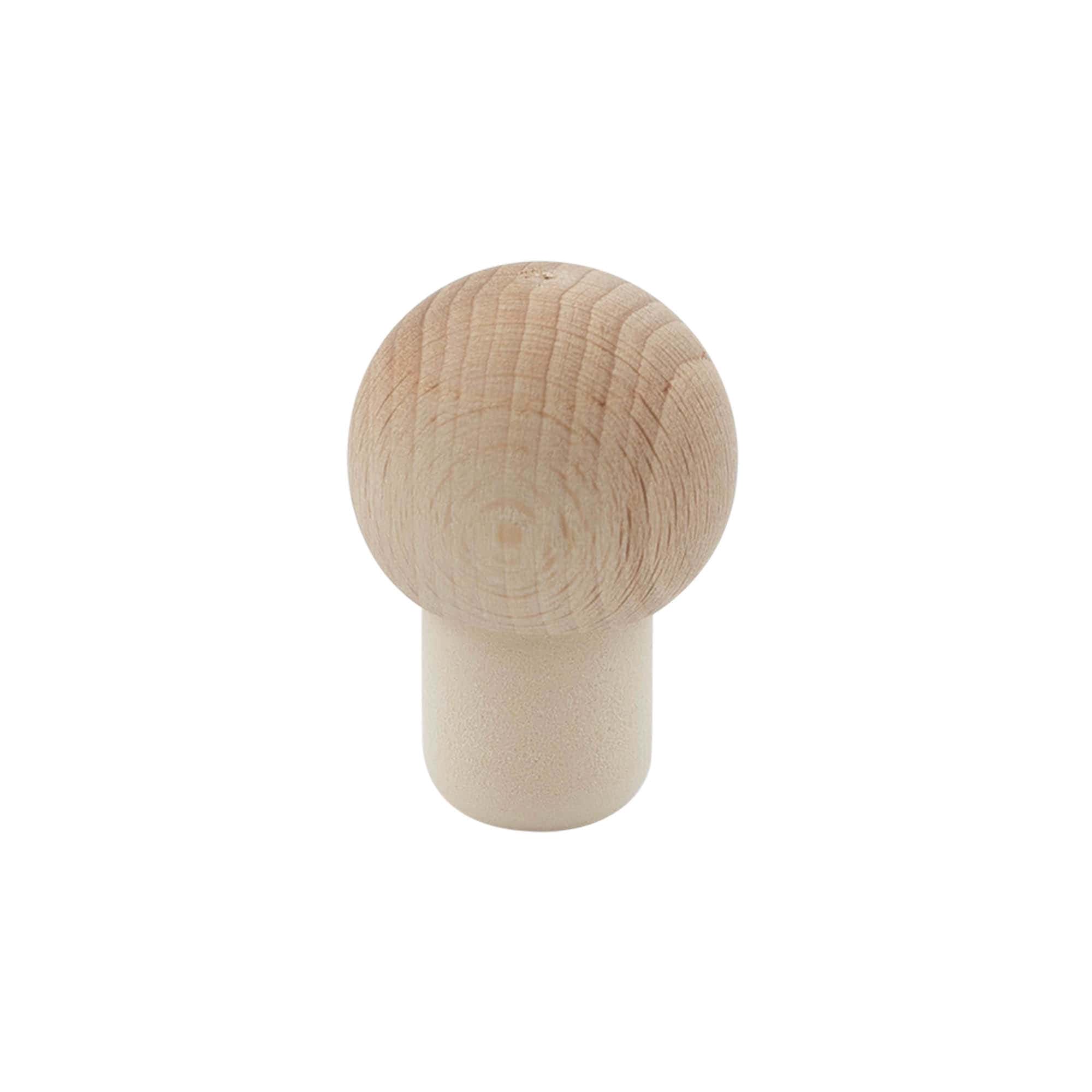 Tappo con impugnatura 19 mm 'Sfera', legno/plastica, per bocca: sughero