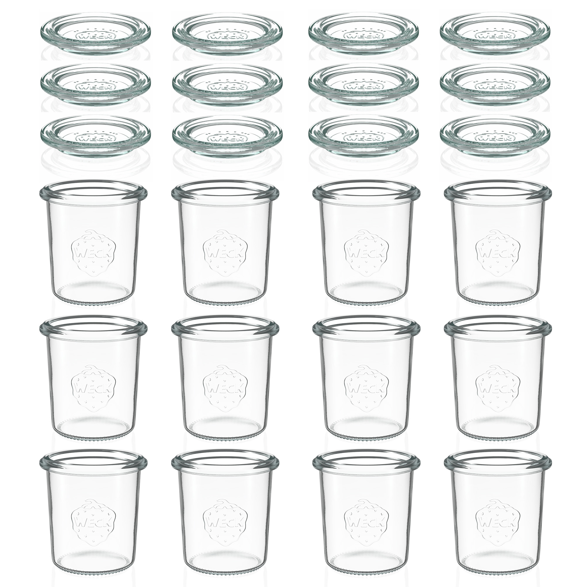 12x 140 ml vaso WECK a bocca larga con coperchio in vetro RR 60