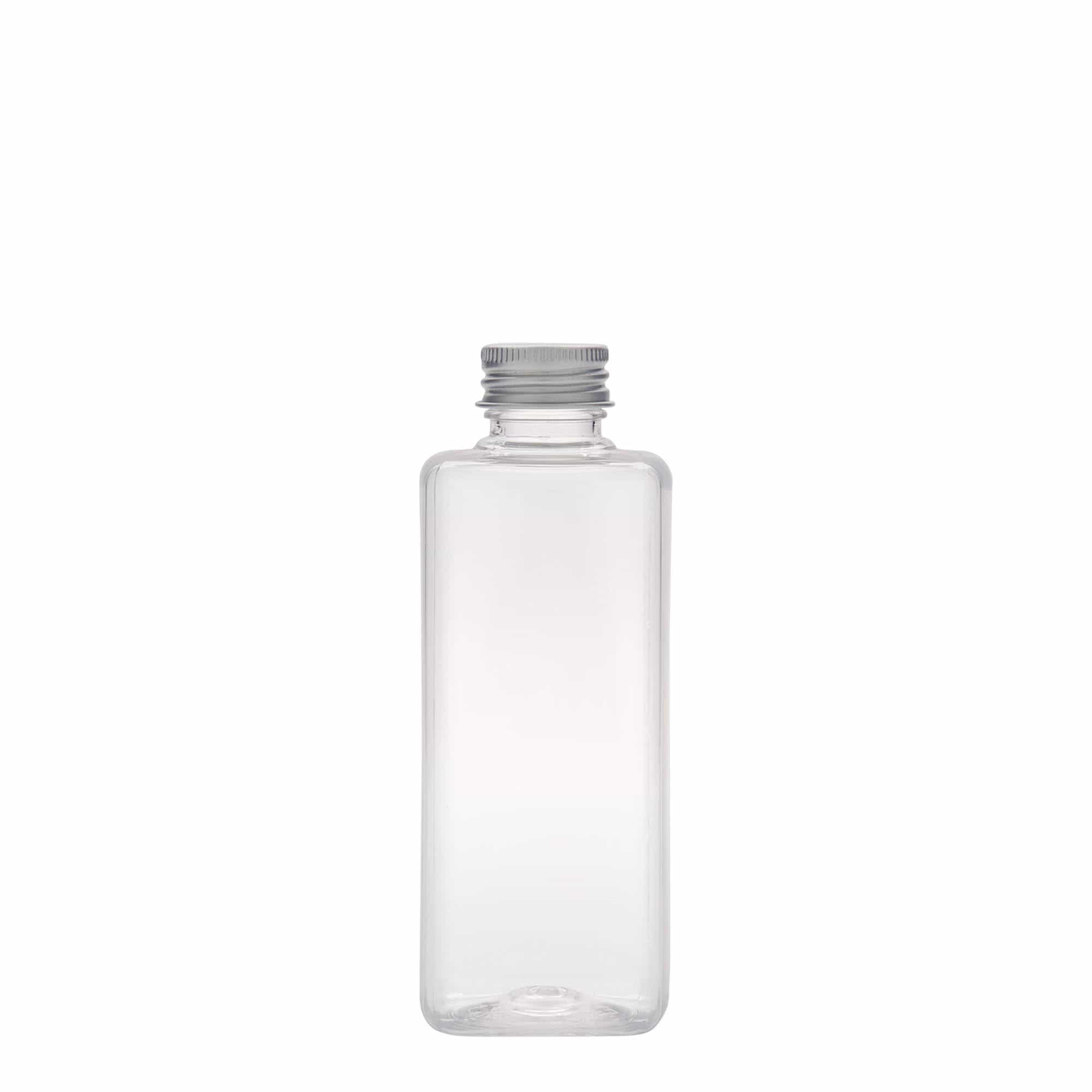 Bottiglia PET da 200 ml 'Karl', quadrata, plastica, bocca: 24/410