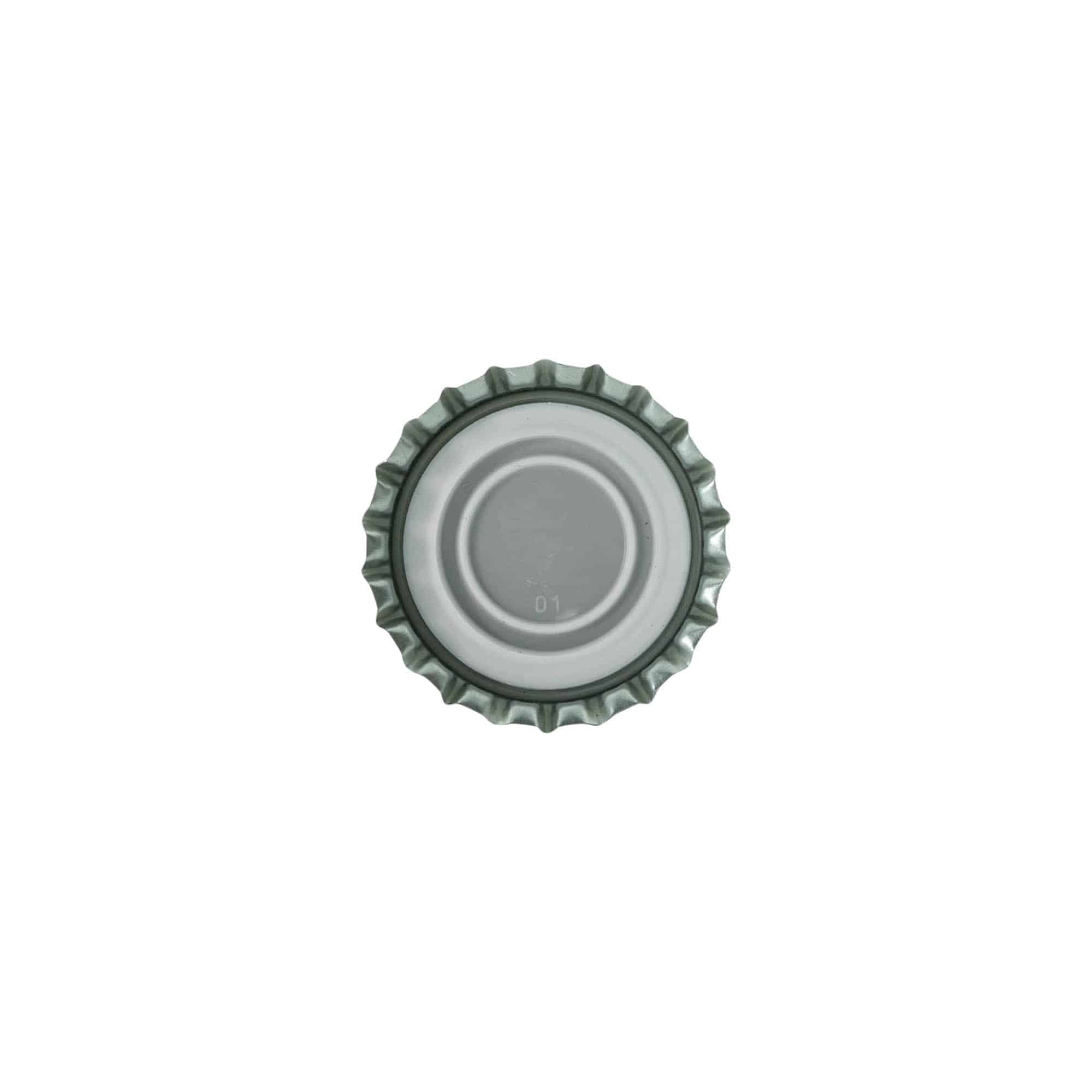 Tappo a corona 29 mm, metallo, argento, nero