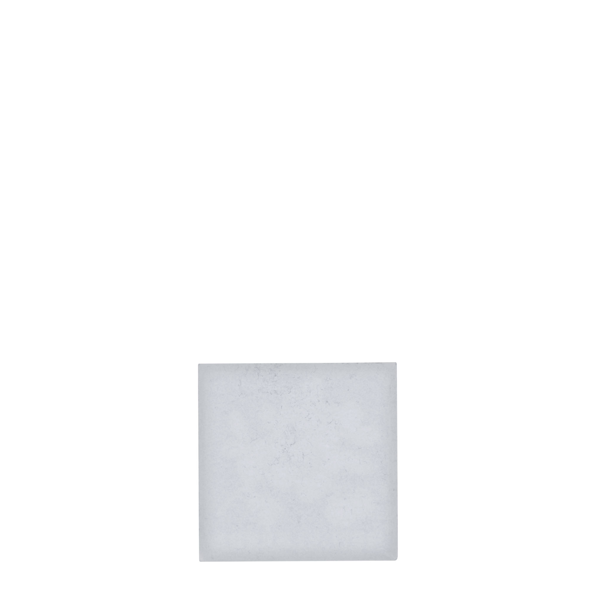 Etichetta in stagno 'Mirtillo', quadrata, metallo, argento