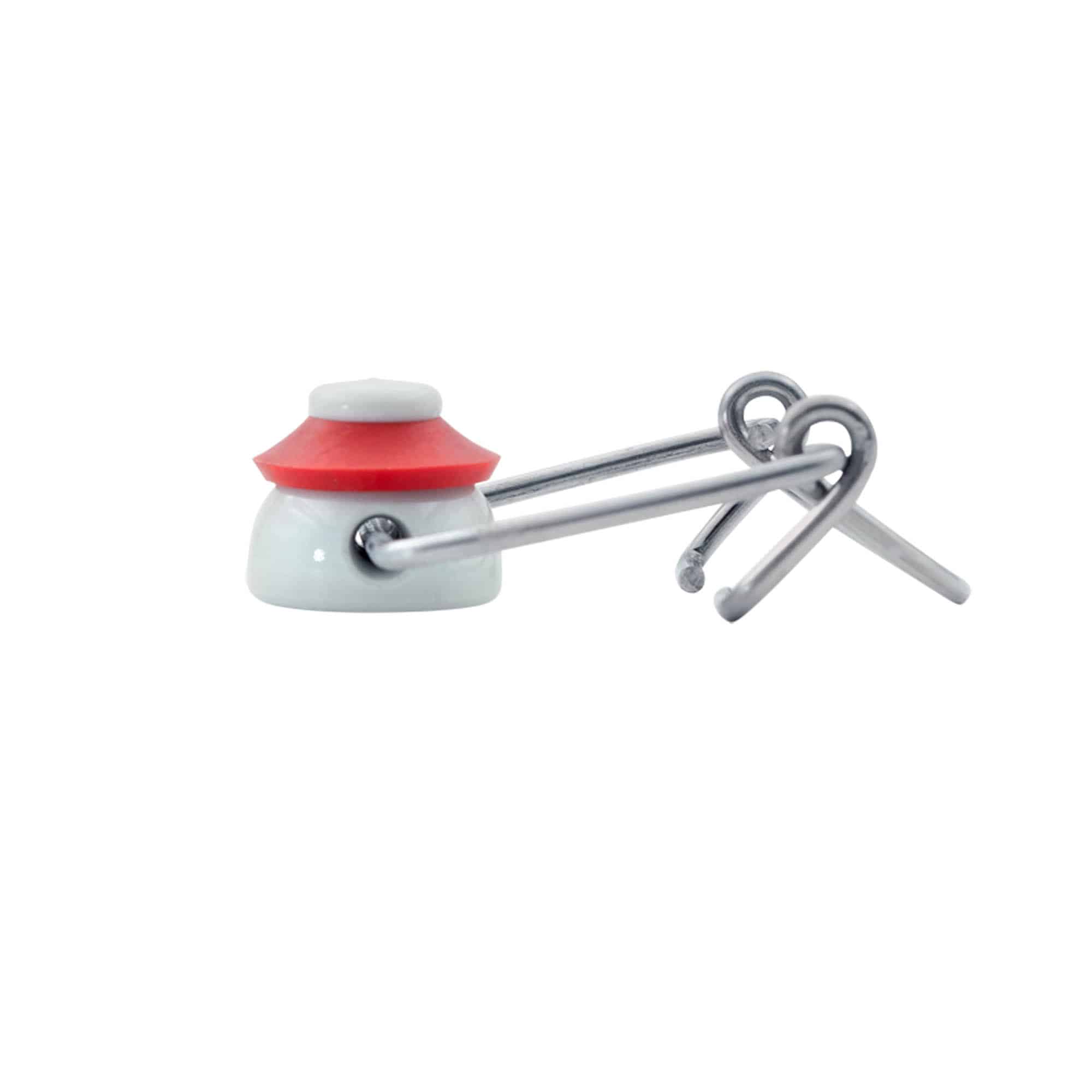 Chiusura a fibbia standard #, plastica, rosso-bianco