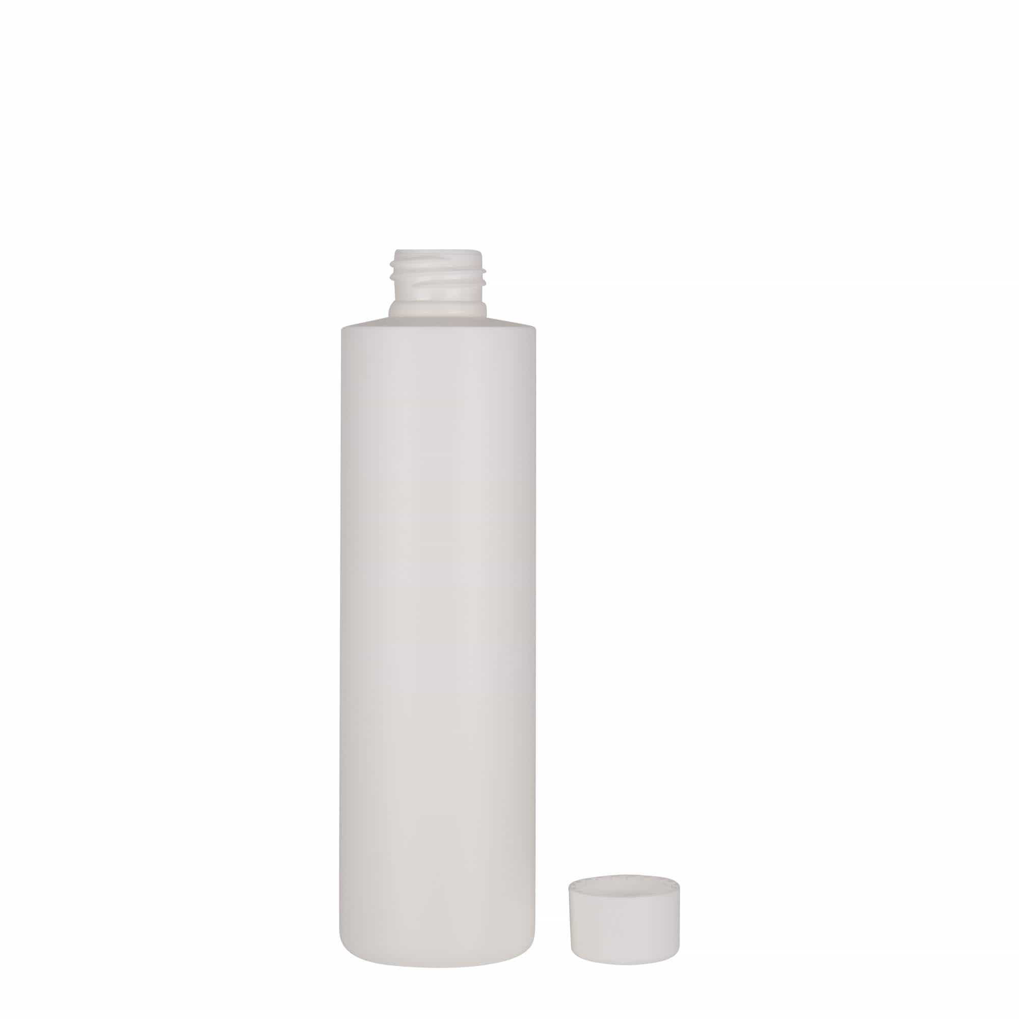 Bottiglia in plastica da 250 ml 'Pipe', HDPE verde, bianca, bocca: 24/410
