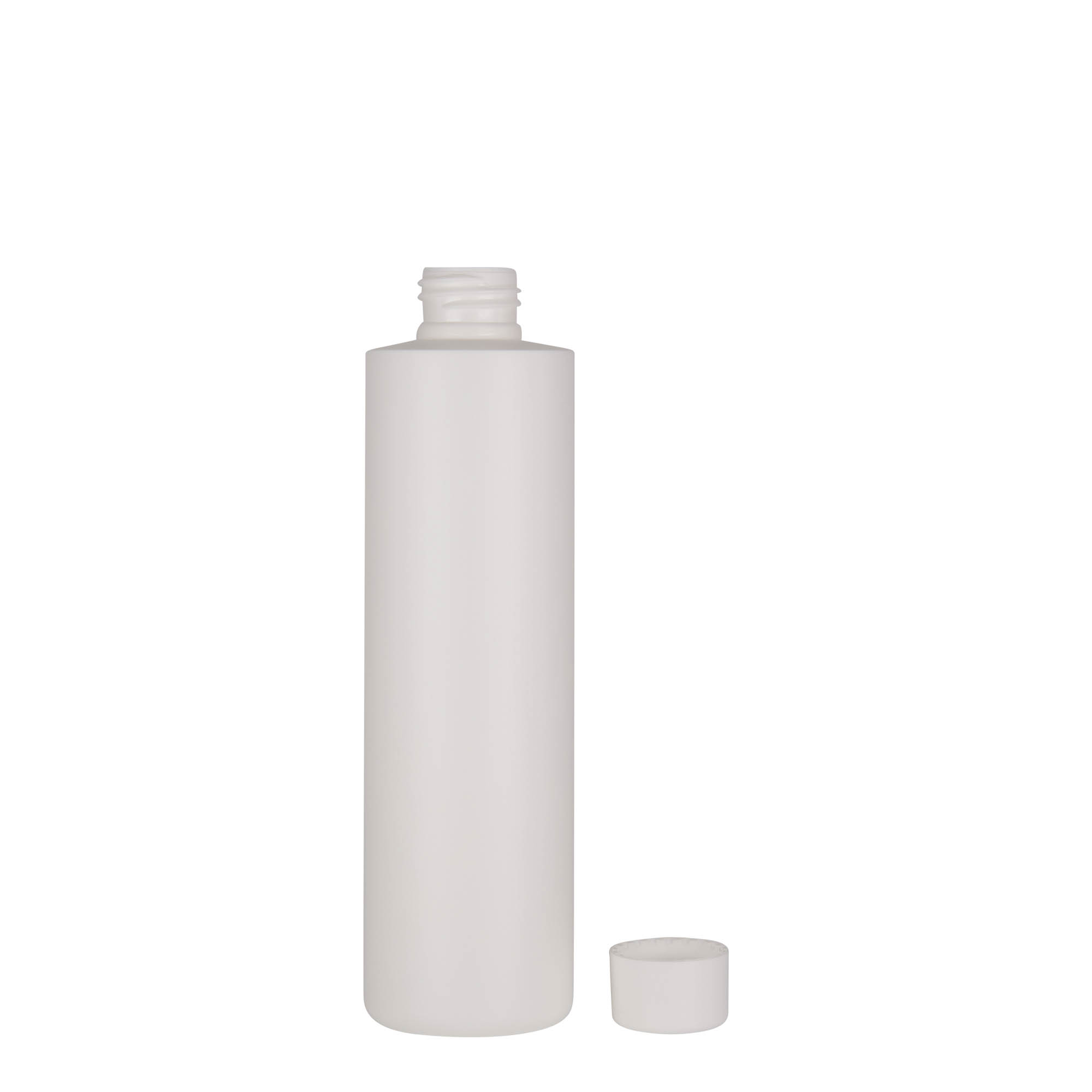 Bottiglia in plastica da 250 ml 'Pipe', HDPE verde, bianca, bocca: 24/410 Bottiglia in plastica da 250 ml 'Pipe', HDPE verde, bianca, bocca: 24/410