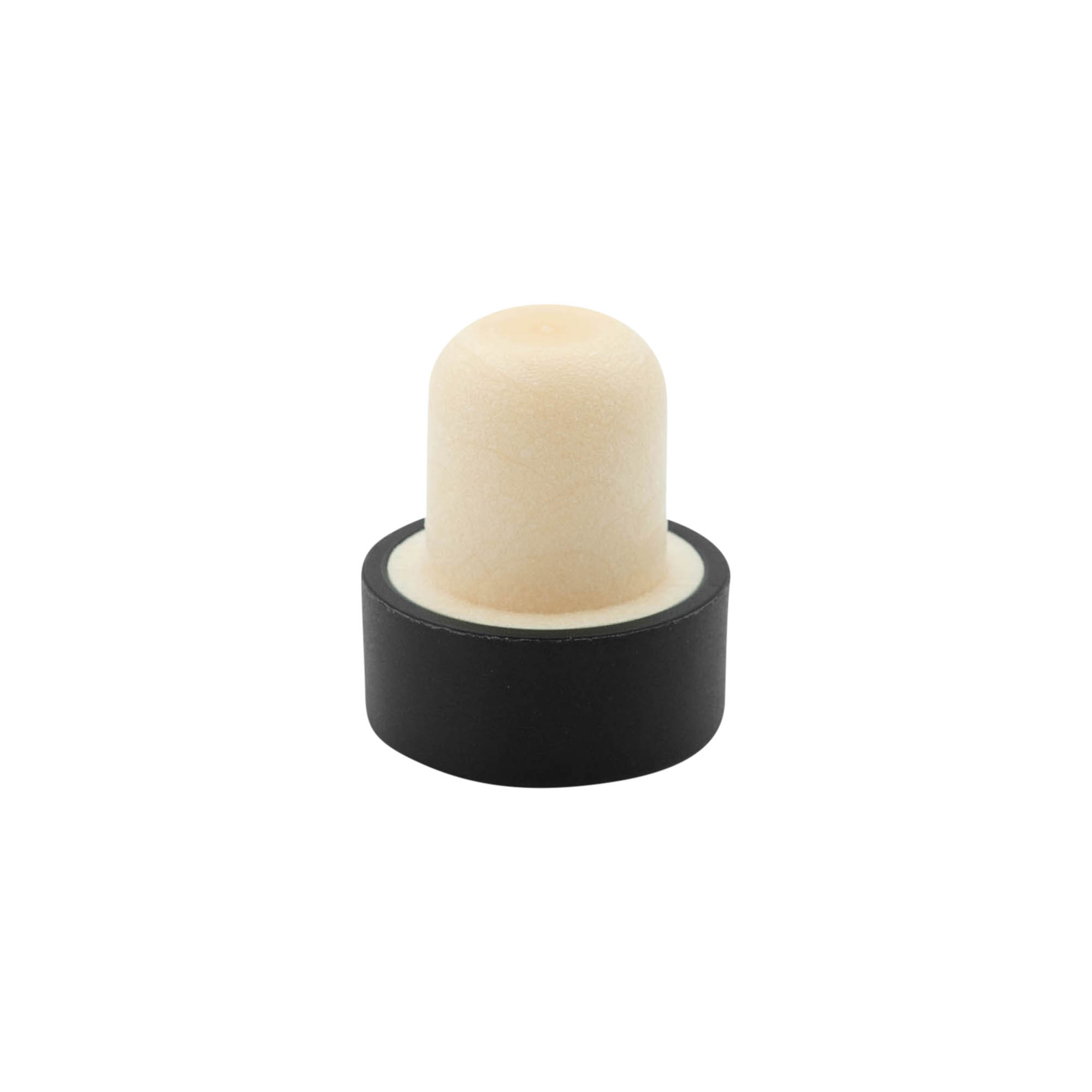 Tappo a manico 19 mm, plastica, nero, per bocca: sughero Tappo a manico 19 mm, plastica, nero, per bocca: sughero