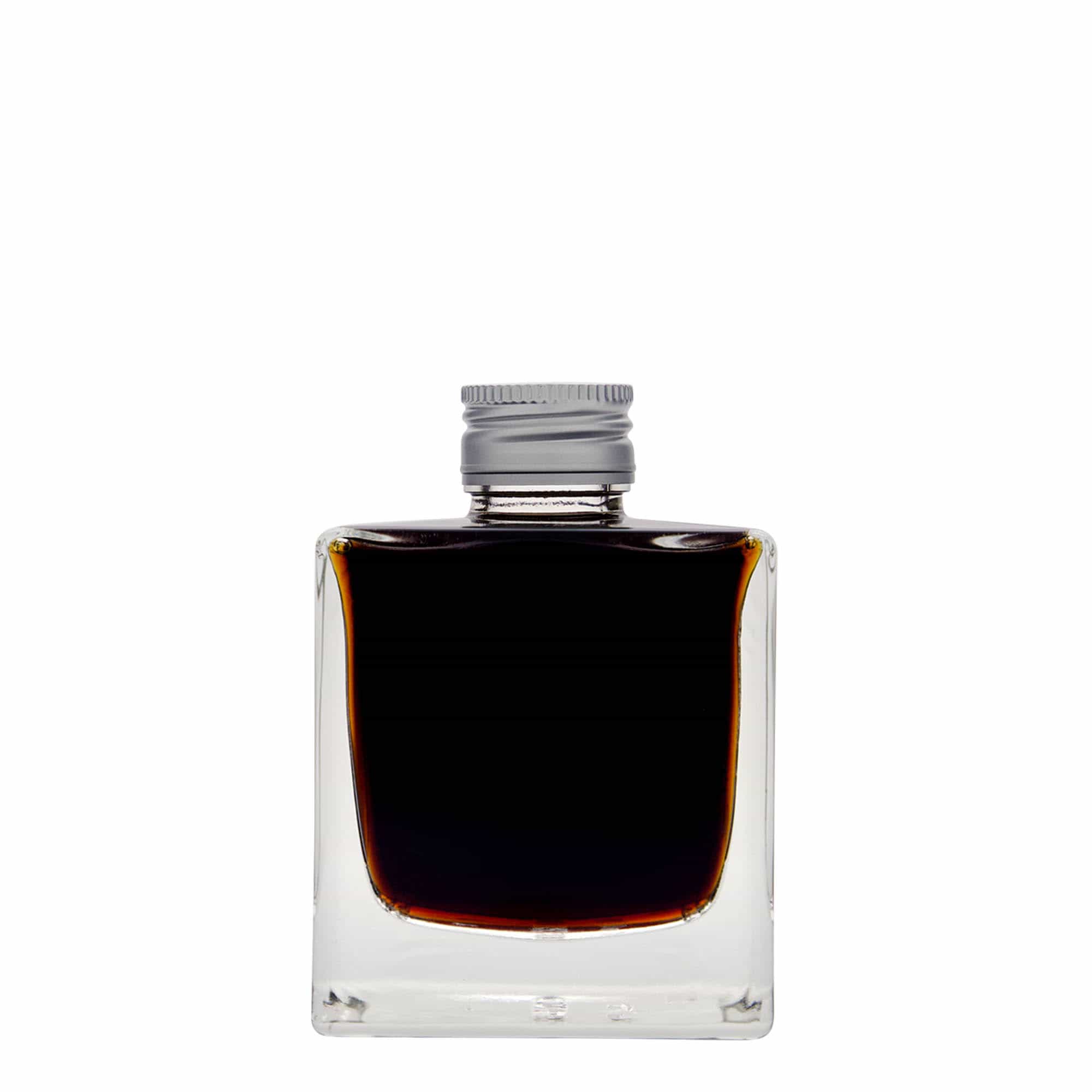 200 ml Bottiglia di vetro 'Cube', quadrata, imboccatura: PP 28