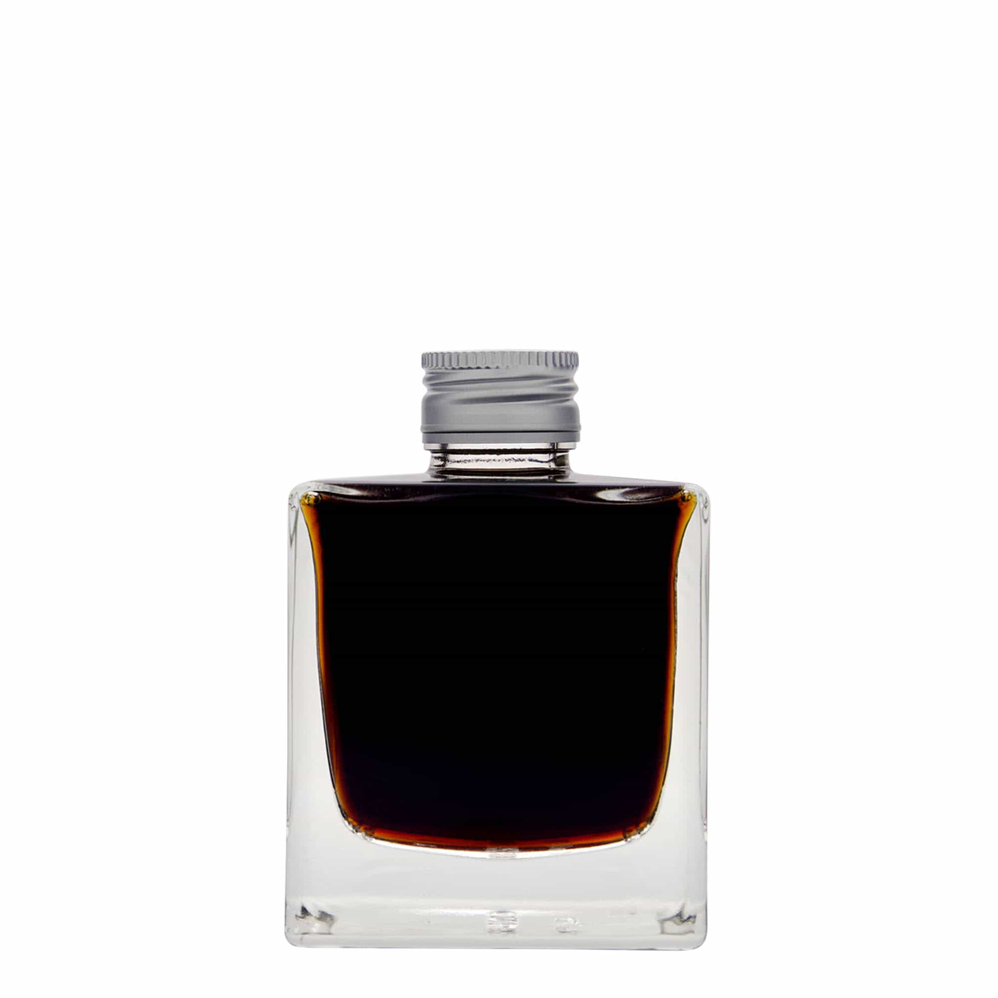 Bottiglia di vetro da 200 ml 'Cube', quadrata, bocca: PP 28