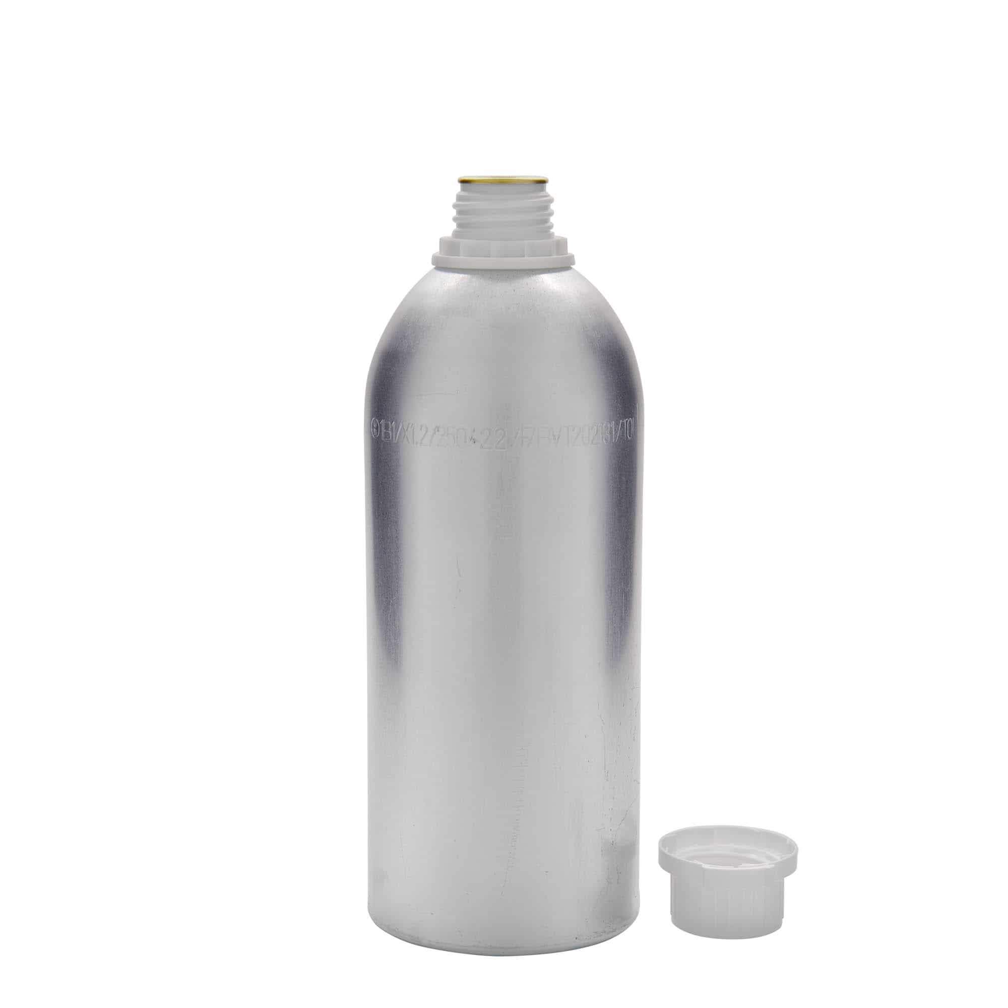 1100 ml Bottiglia in alluminio, metallo, argento, imboccatura: DIN 32 1100 ml Bottiglia in alluminio, metallo, argento, imboccatura: DIN 32