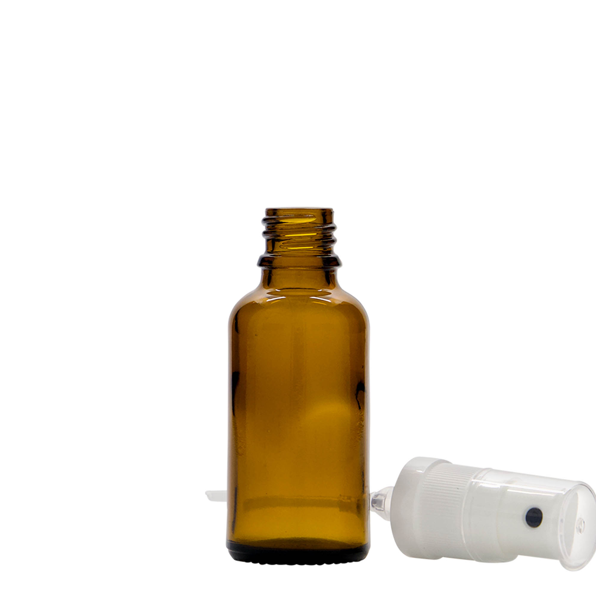 30 ml Flacone spray farmaceutico, vetro, marrone, imboccatura: DIN 18