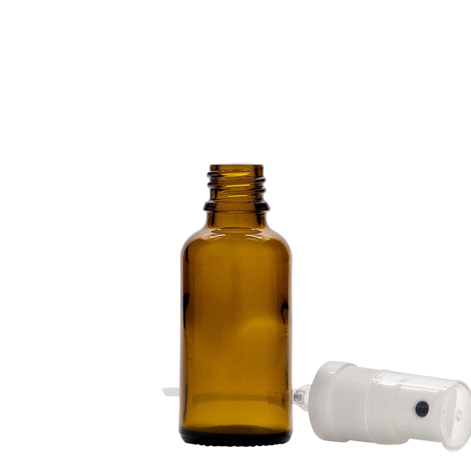 30 ml flacone spray medicina, vetro, marrone, bocca: DIN 18