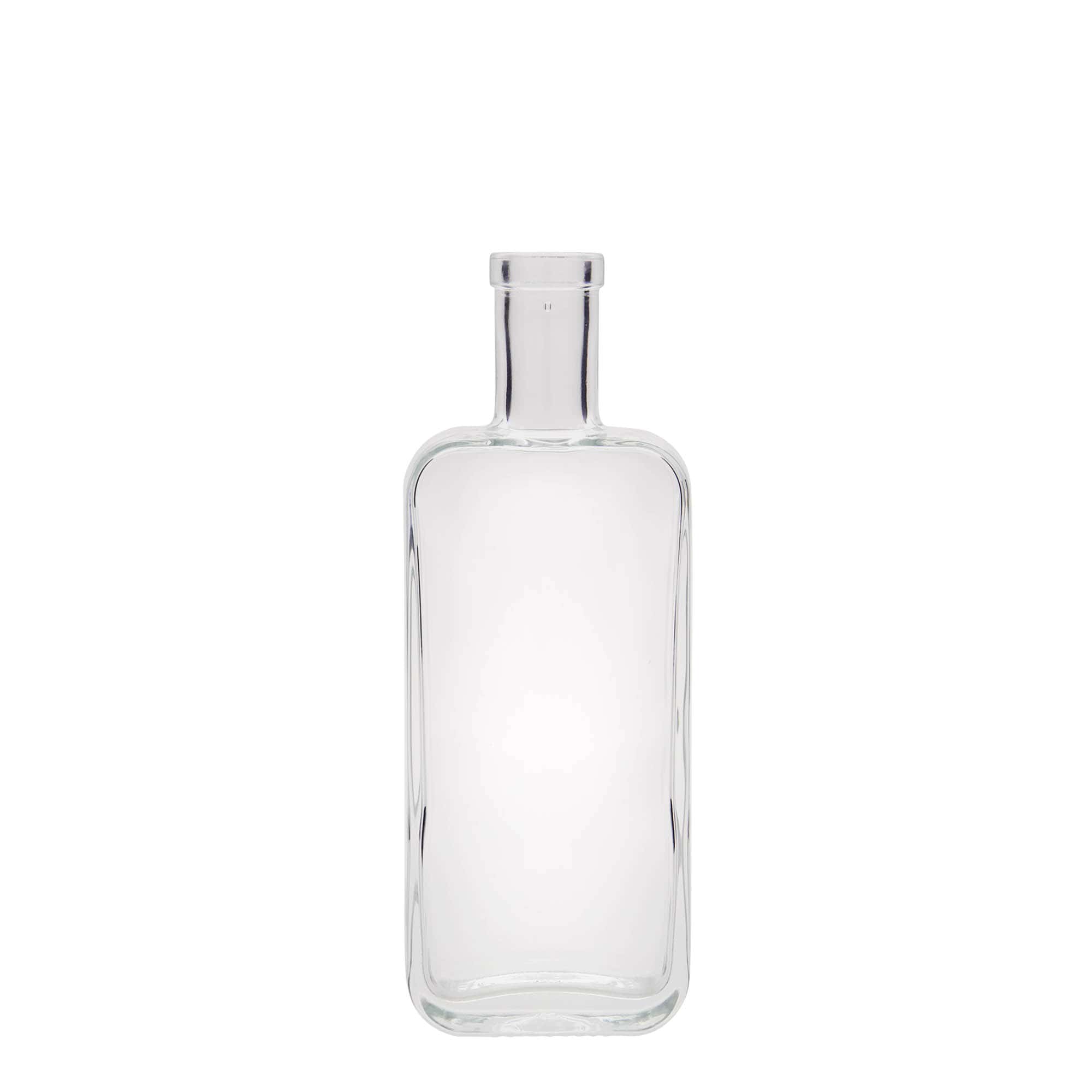 200 ml Bottiglia di vetro 'Nice', rettangolare, imboccatura: fascetta 200 ml Bottiglia di vetro 'Nice', rettangolare, imboccatura: fascetta