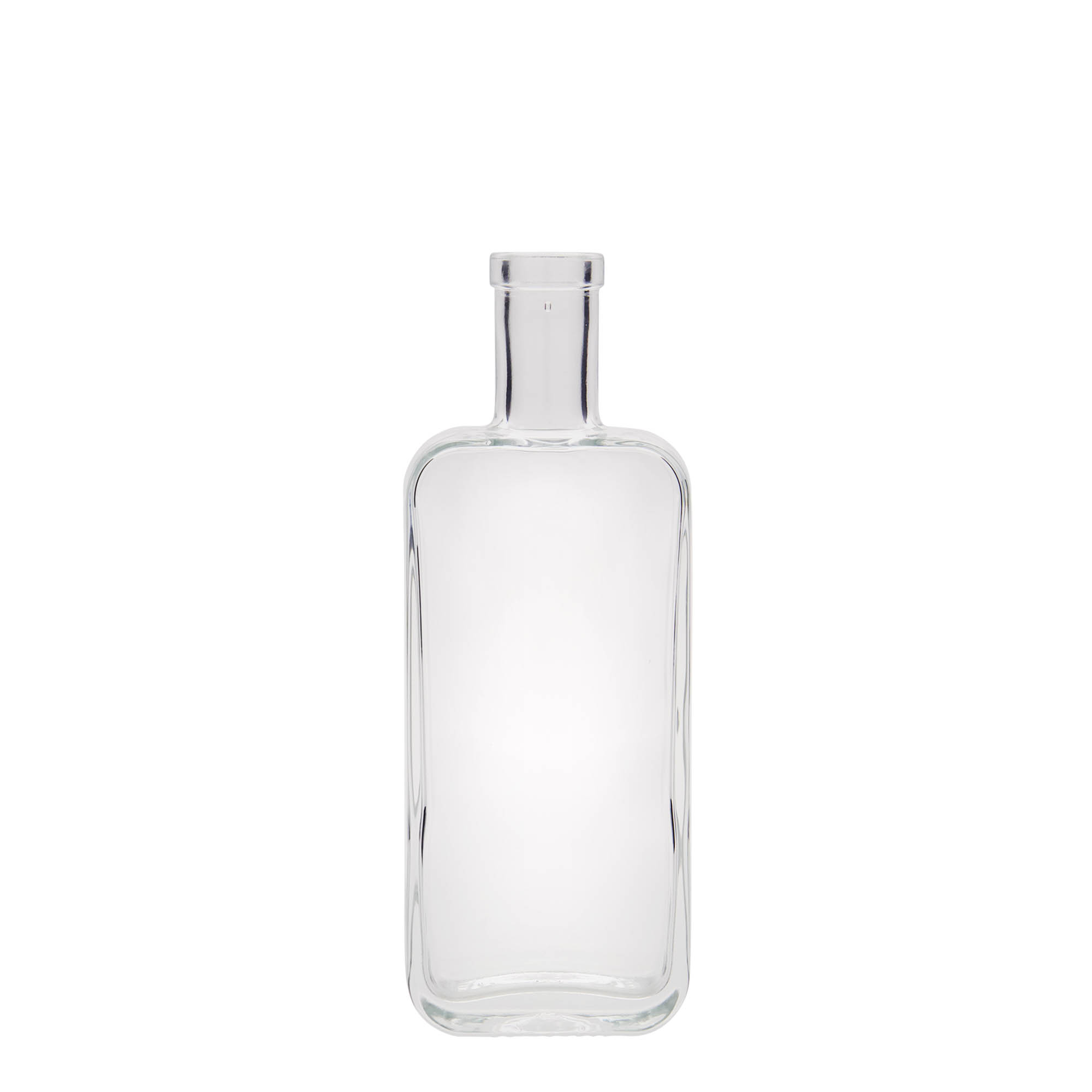 Bottiglia di vetro da 200 ml 'Nice', rettangolare, bocca: sughero Bottiglia di vetro da 200 ml 'Nice', rettangolare, bocca: sughero