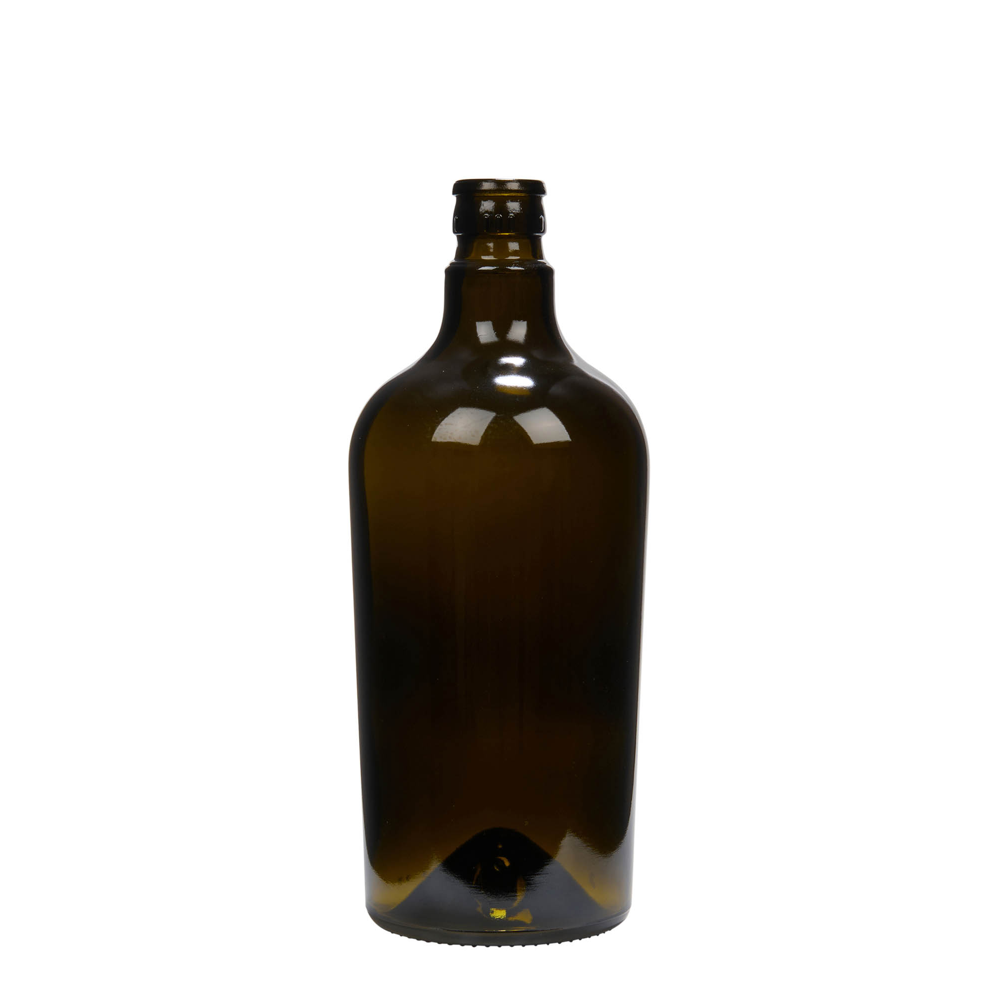 Bottiglia per aceto/olio da 750 ml 'Oleum', vetro, verde antico, bocca: DOP