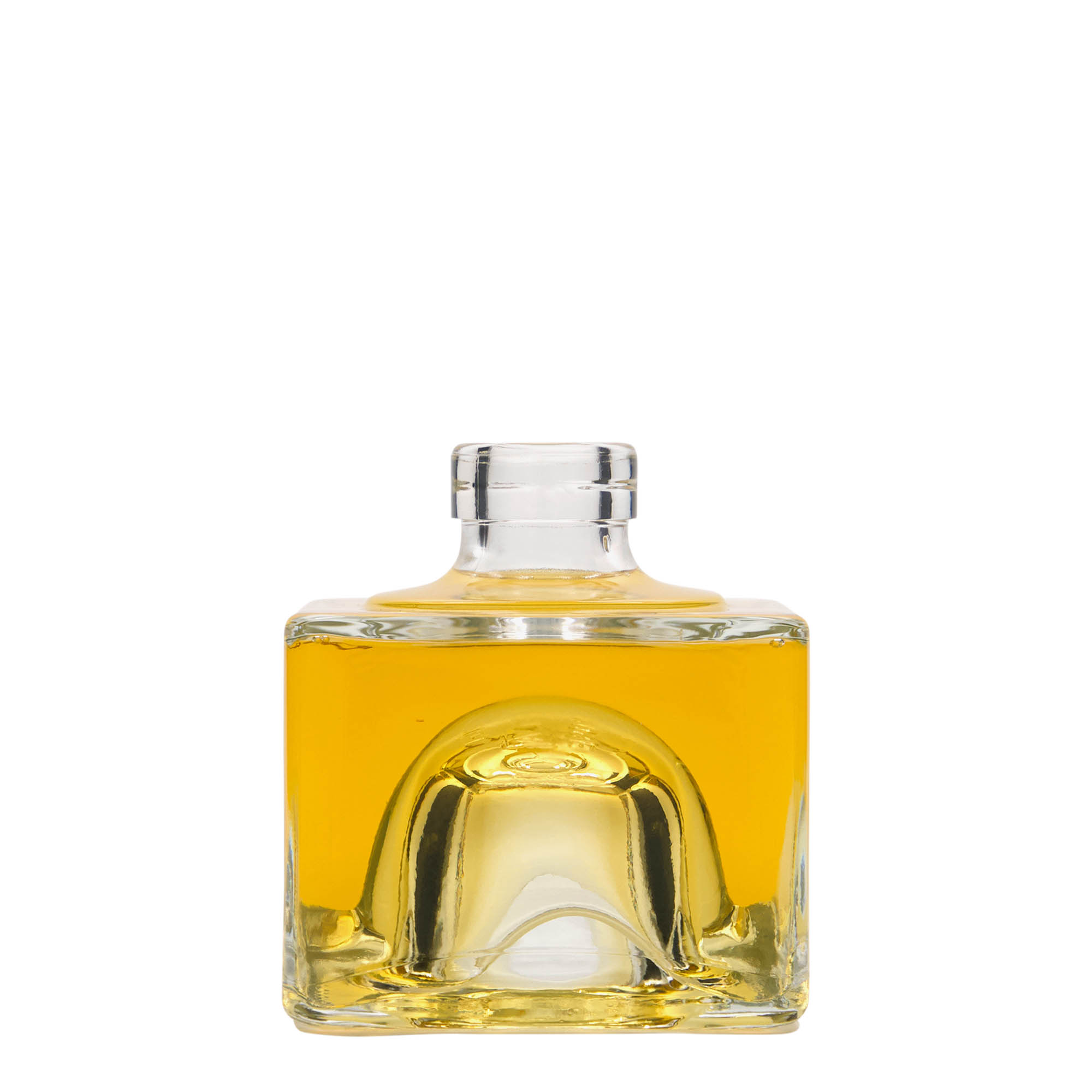 Bottiglia di vetro da 200 ml 'Cocolores', quadrata, bocca: sughero Bottiglia di vetro da 200 ml 'Cocolores', quadrata, bocca: sughero