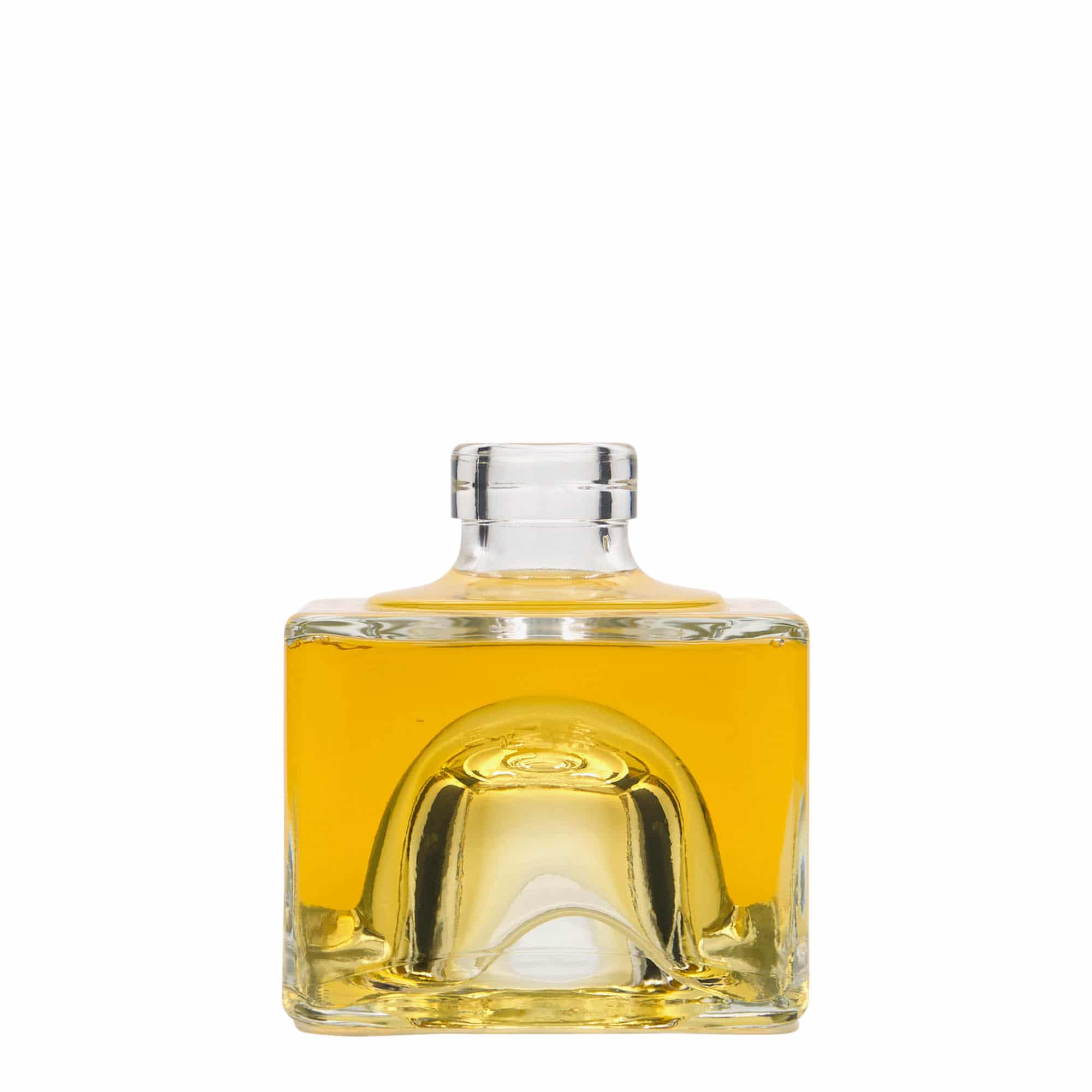 Bottiglia di vetro da 200 ml 'Cocolores', quadrata, bocca: sughero Bottiglia di vetro da 200 ml 'Cocolores', quadrata, bocca: sughero