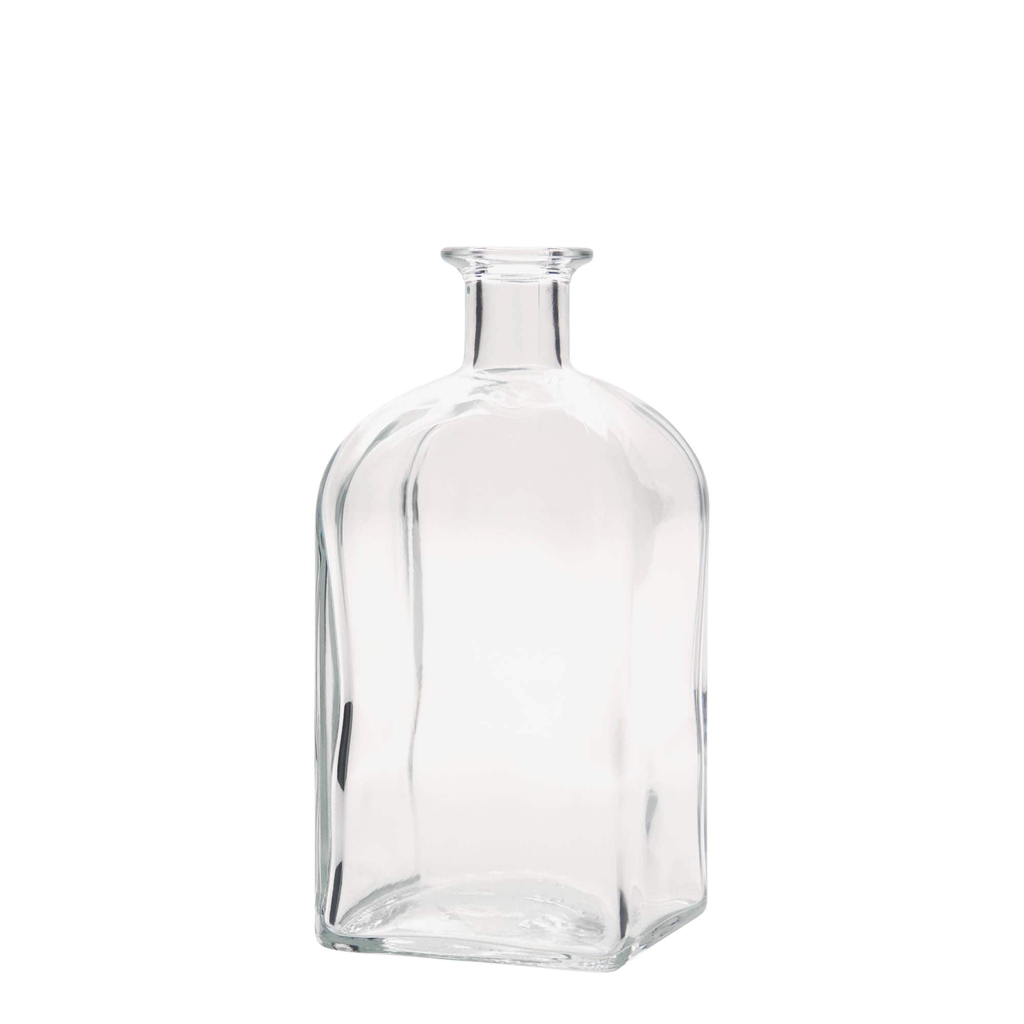 Bottiglia di vetro da 700 ml Apotheker Carré, quadrata, bocca: sughero