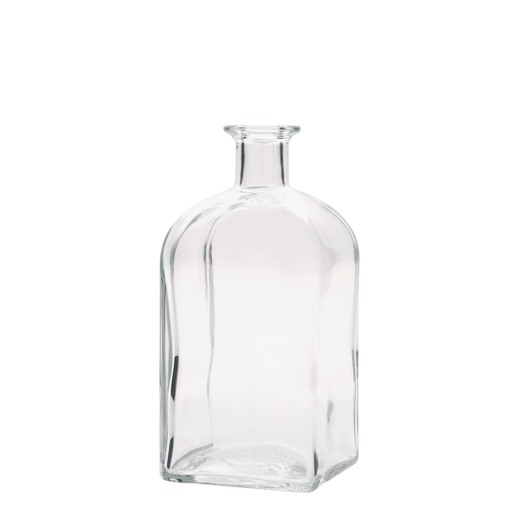 Bottiglia di vetro da 700 ml Apotheker Carré, quadrata, bocca: sughero Bottiglia di vetro da 700 ml Apotheker Carré, quadrata, bocca: sughero