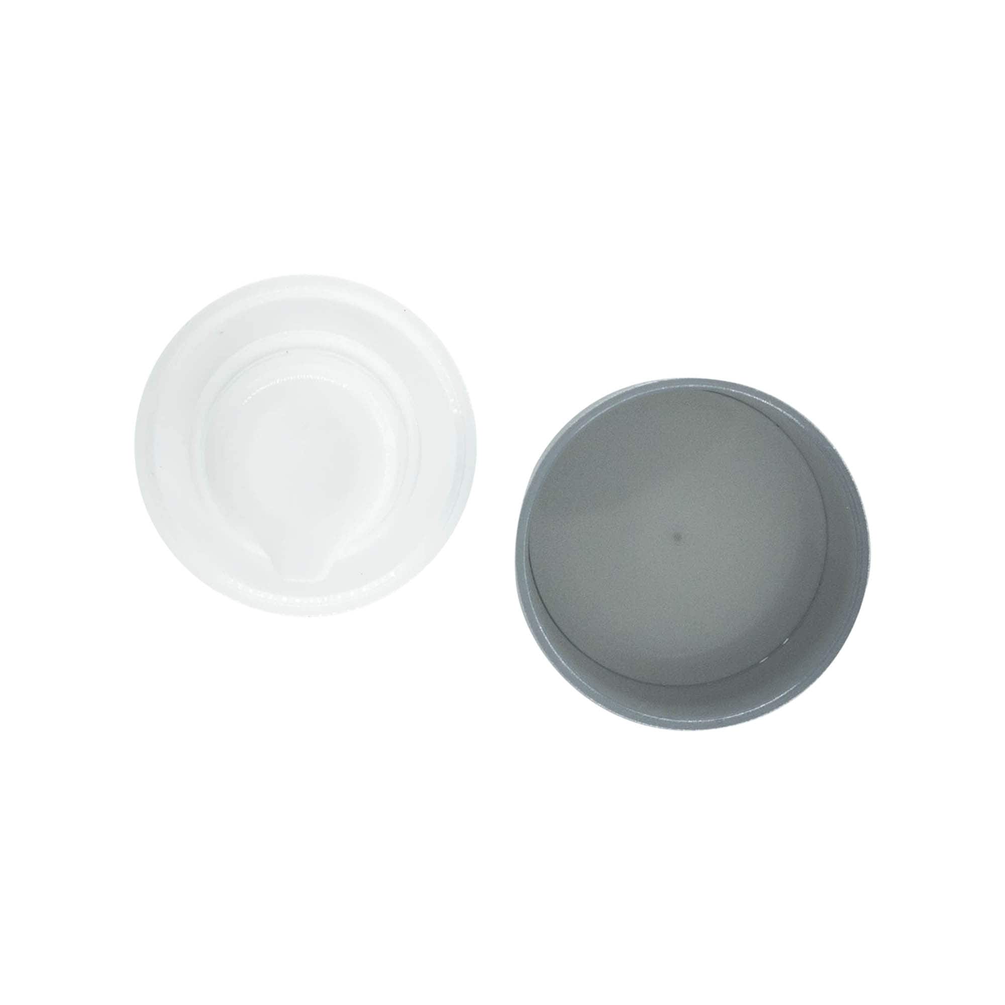 Testa pompa dosatrice airless 'Micro', plastica PP, argento
