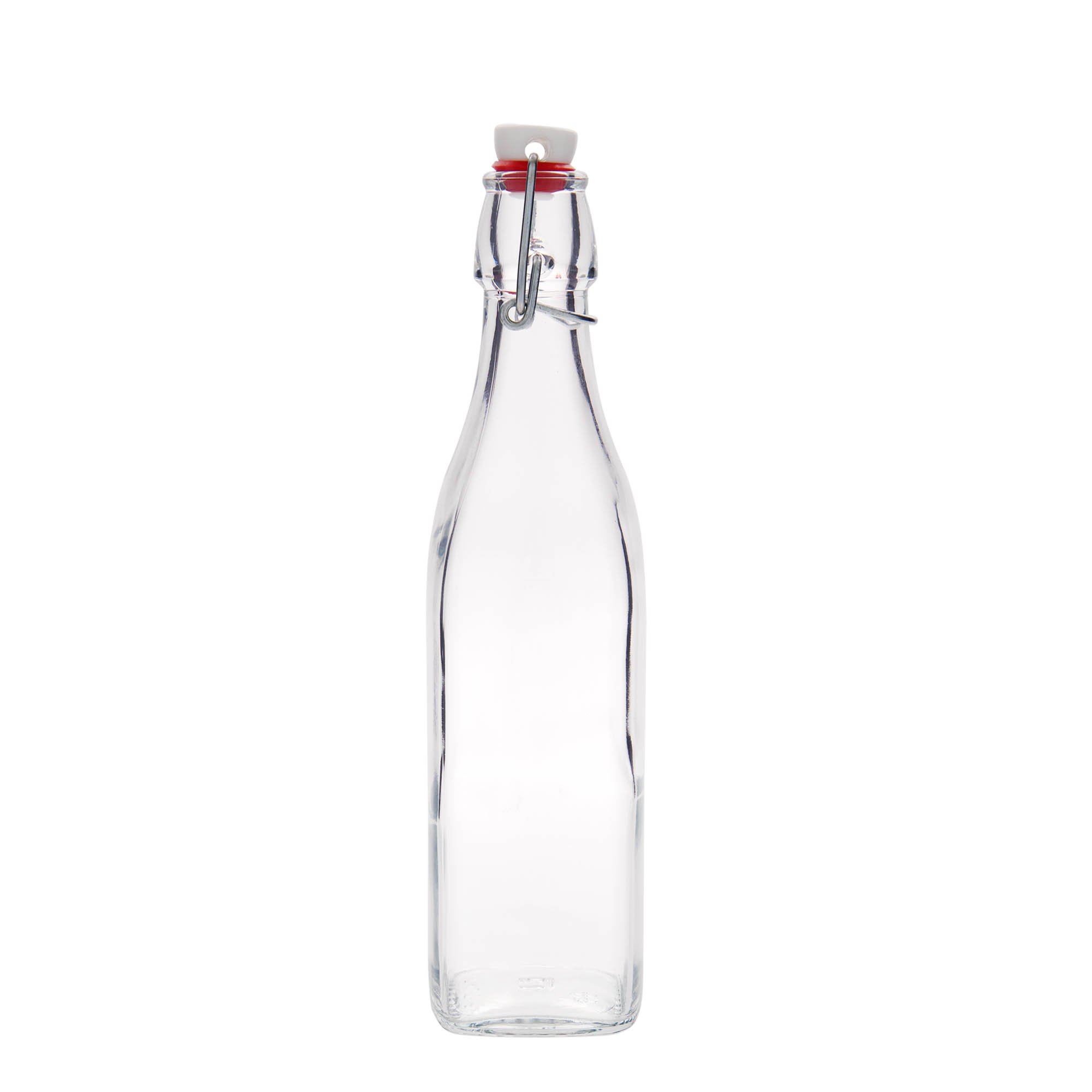 Bottiglia di vetro da 500 ml 'Swing, quadrata, bocca: chiusura a leva Bottiglia di vetro da 500 ml 'Swing, quadrata, bocca: chiusura a leva