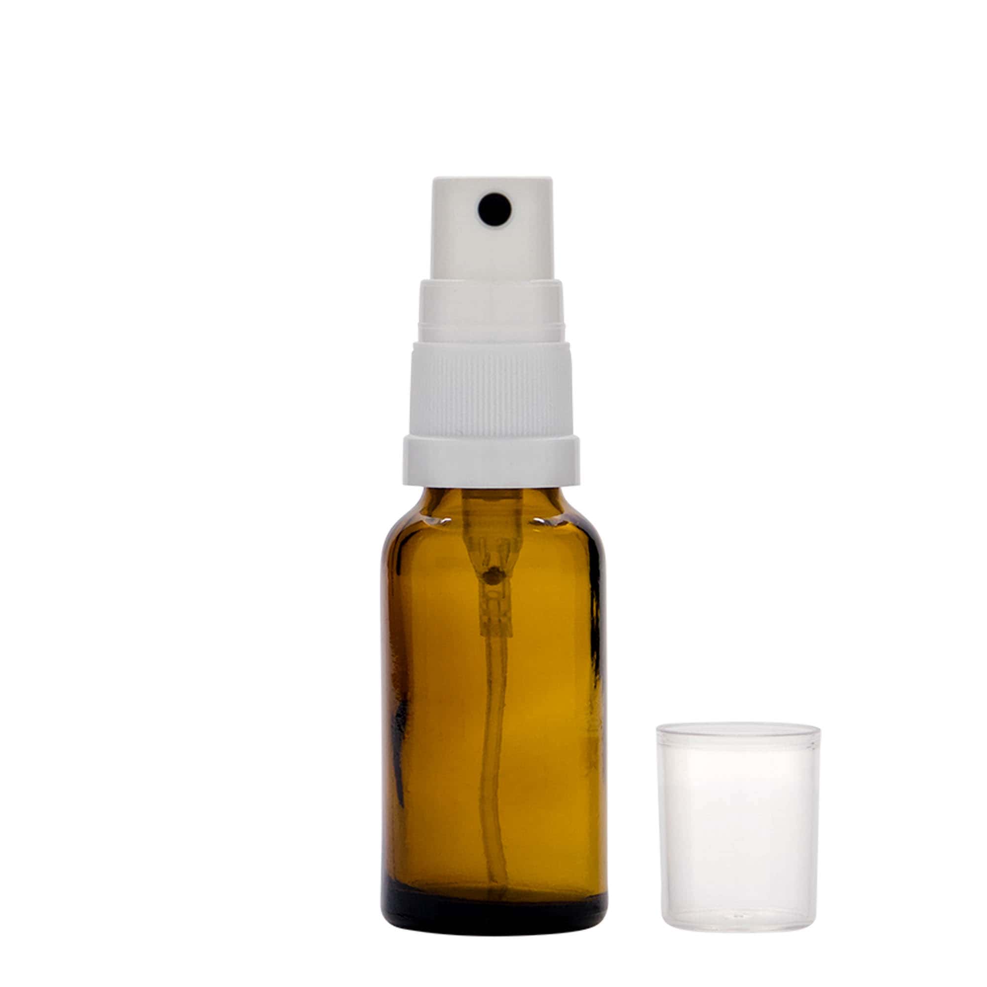Flacone spray 20 ml medicina, vetro, marrone, bocca: DIN 18