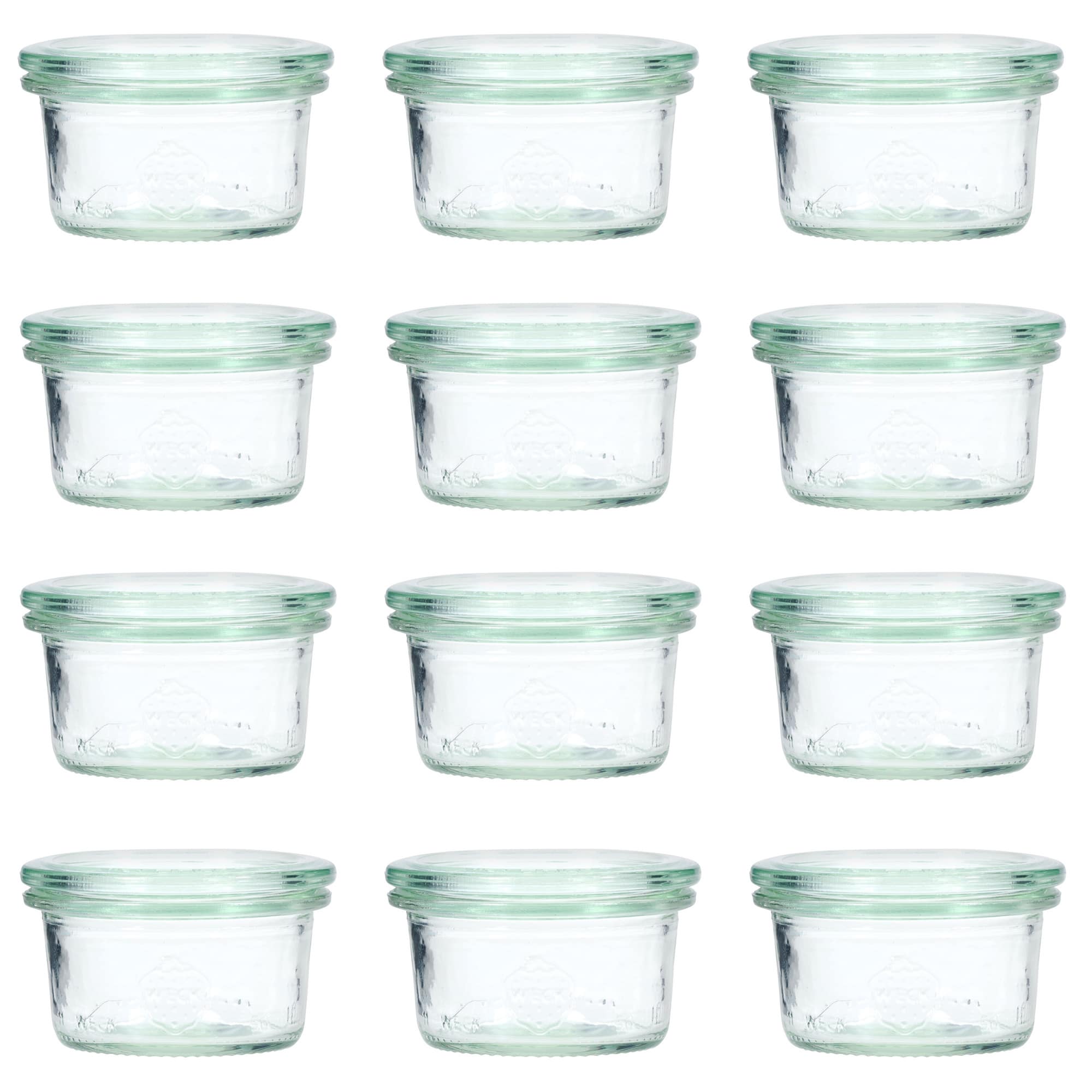 12x 50 ml vaso WECK a bocca larga con coperchio in vetro RR 60