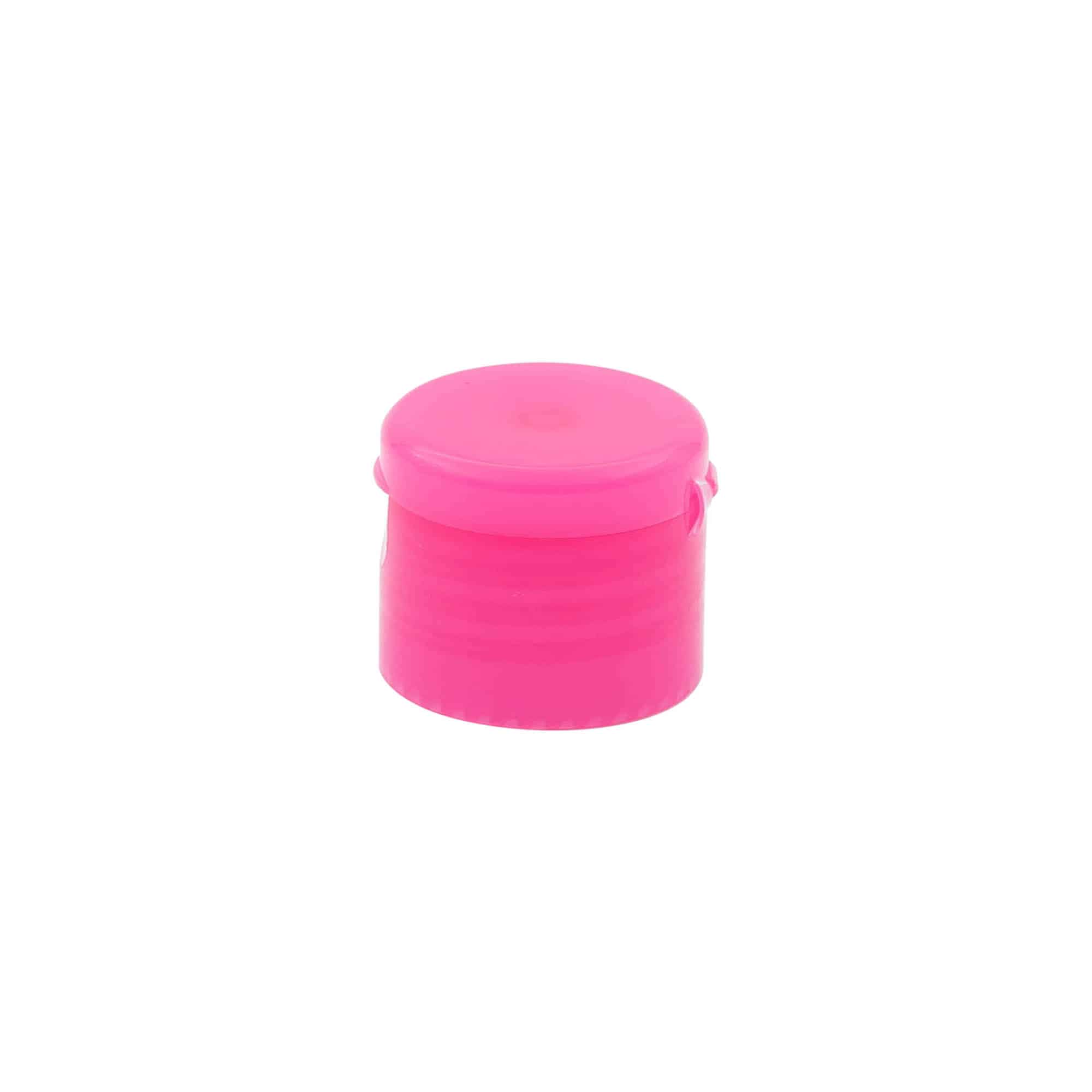 Tappo a vite con cerniera Flip-Top, plastica PP, rosa, per imboccatura: 24/410 Tappo a vite con cerniera Flip-Top, plastica PP, rosa, per imboccatura: 24/410