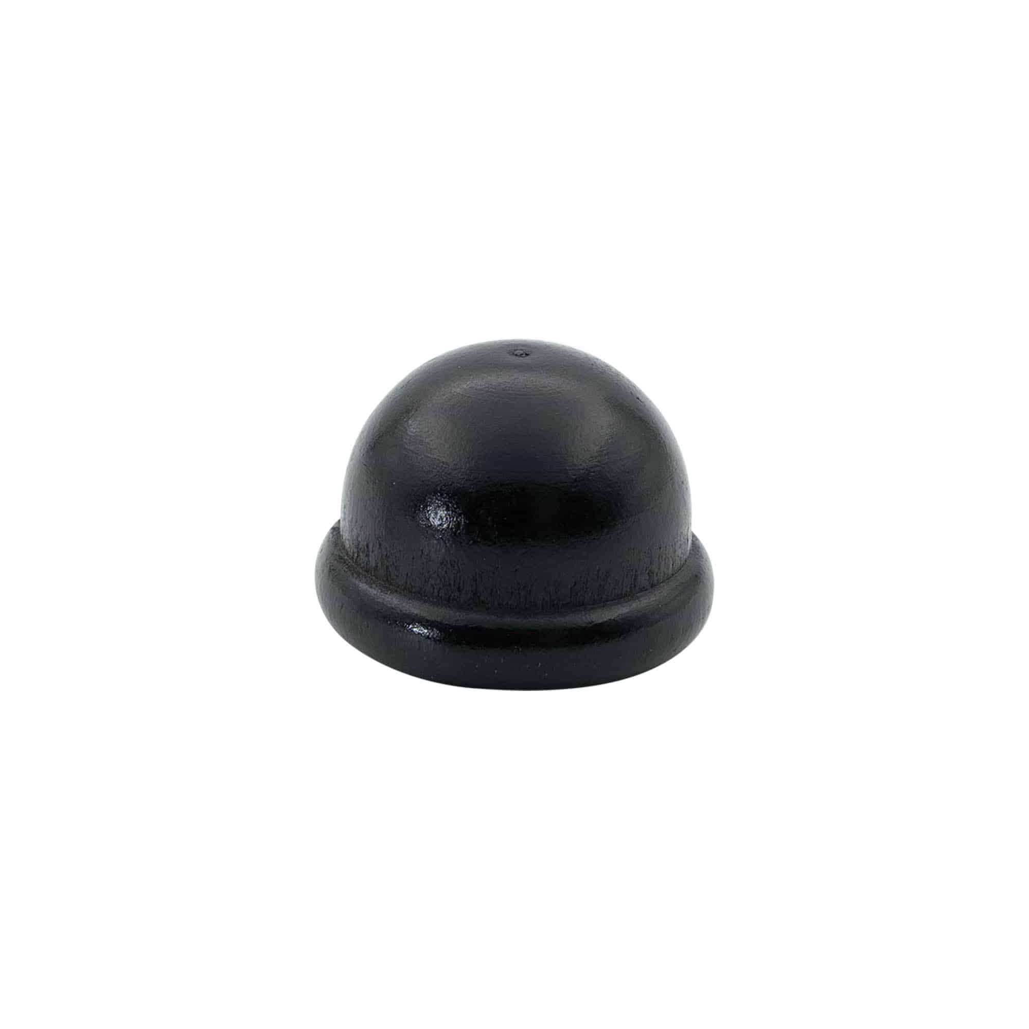 Tappo a manico 19 mm "Melone", legno/PE, nero, per bocca: sughero