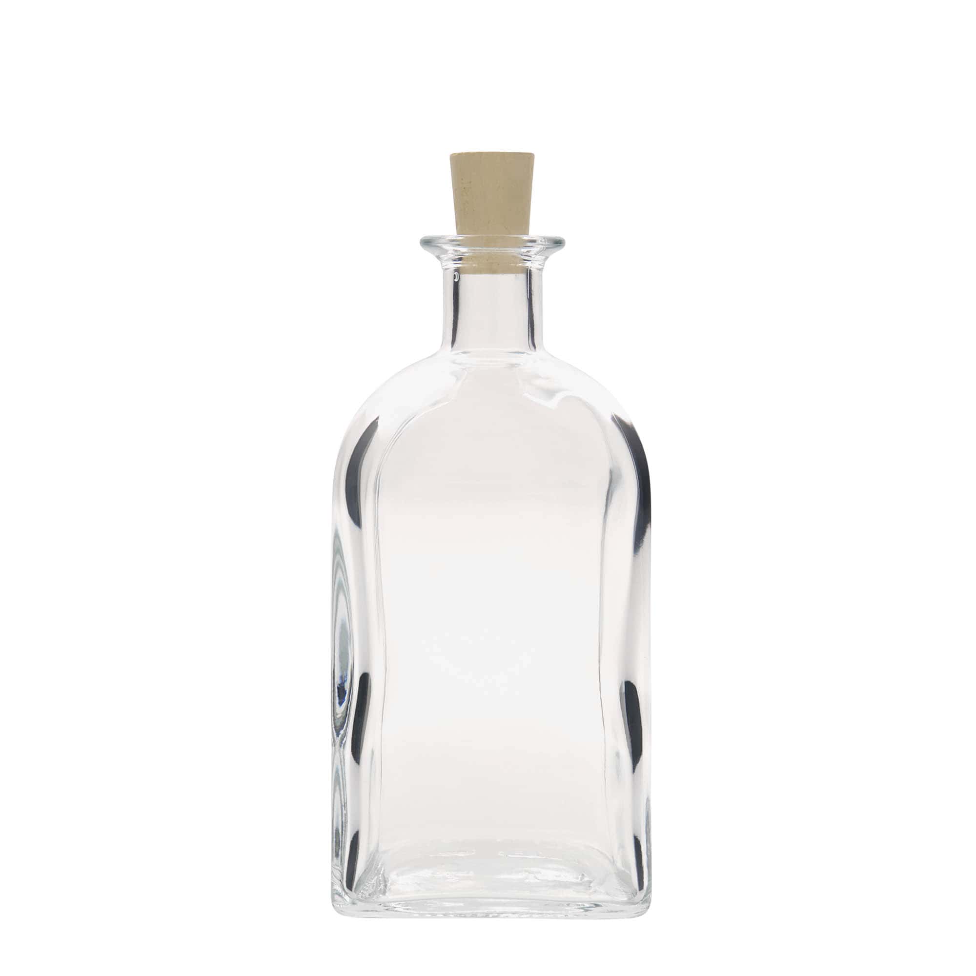 Bottiglia di vetro da 700 ml Apotheker Carré, quadrata, bocca: sughero