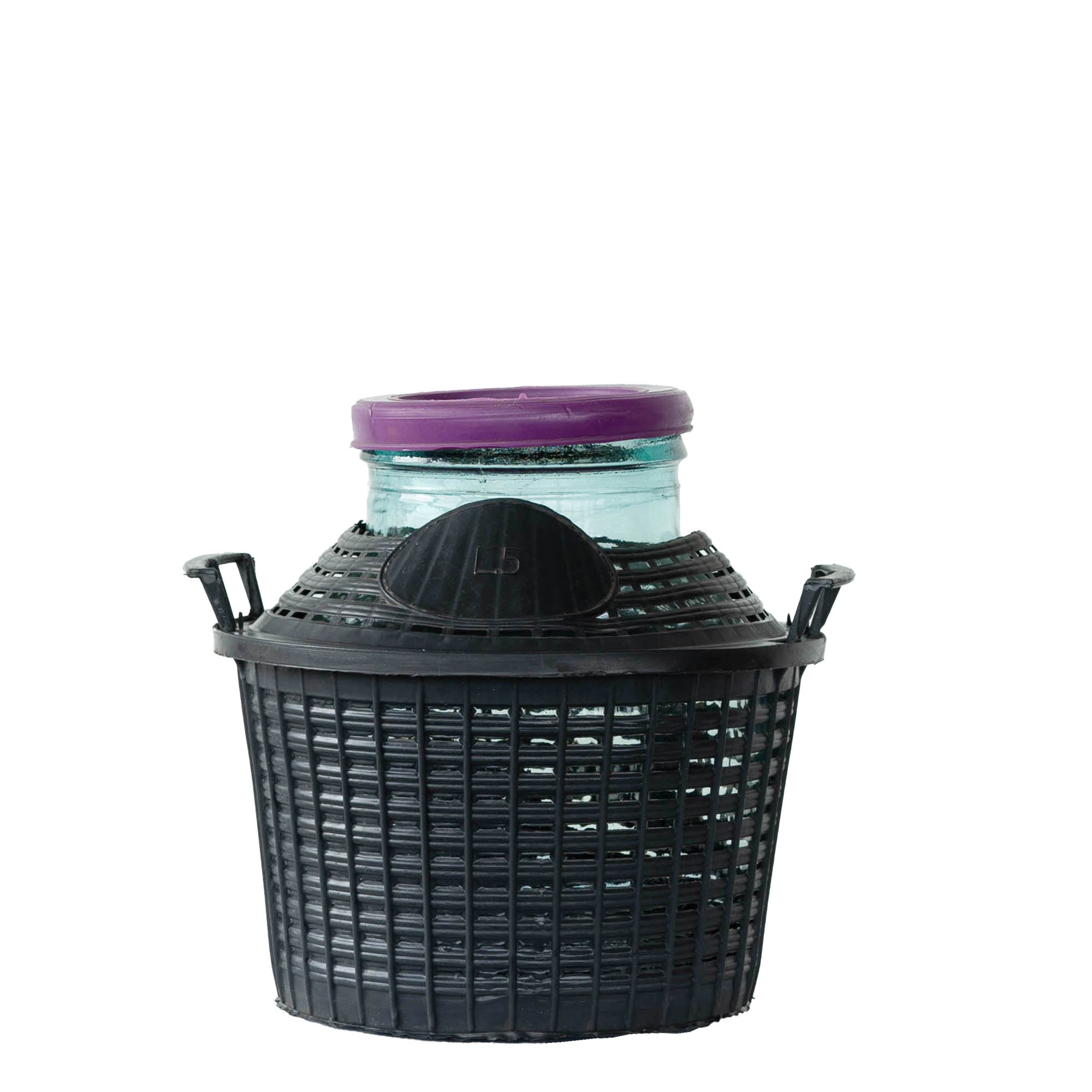 Bombola a palla da 5 l a bocca larga, vetro, bocca: coperchio a calotta