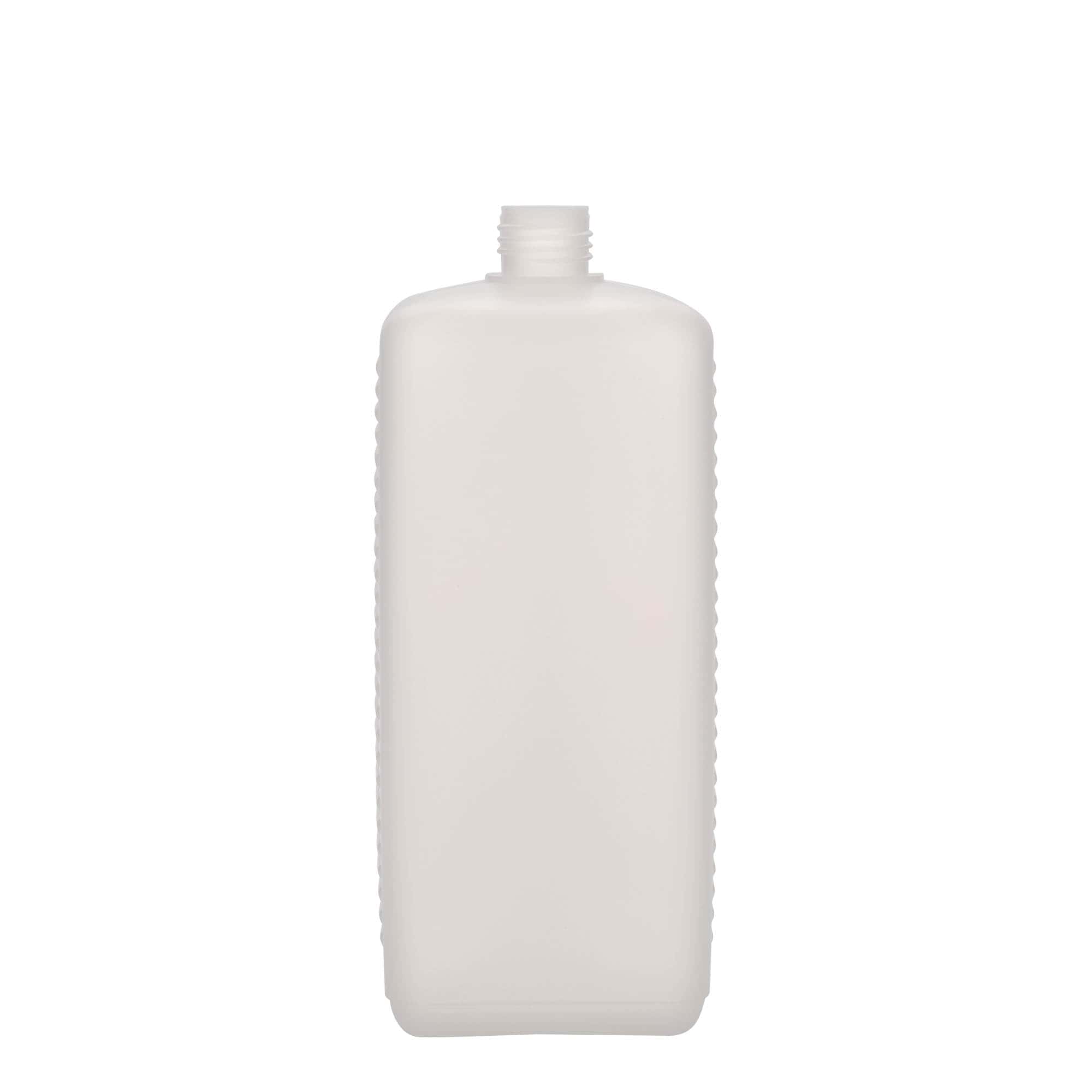1.000 ml tanica rettangolare, plastica HDPE, naturale, bocca: DIN 25 EPE