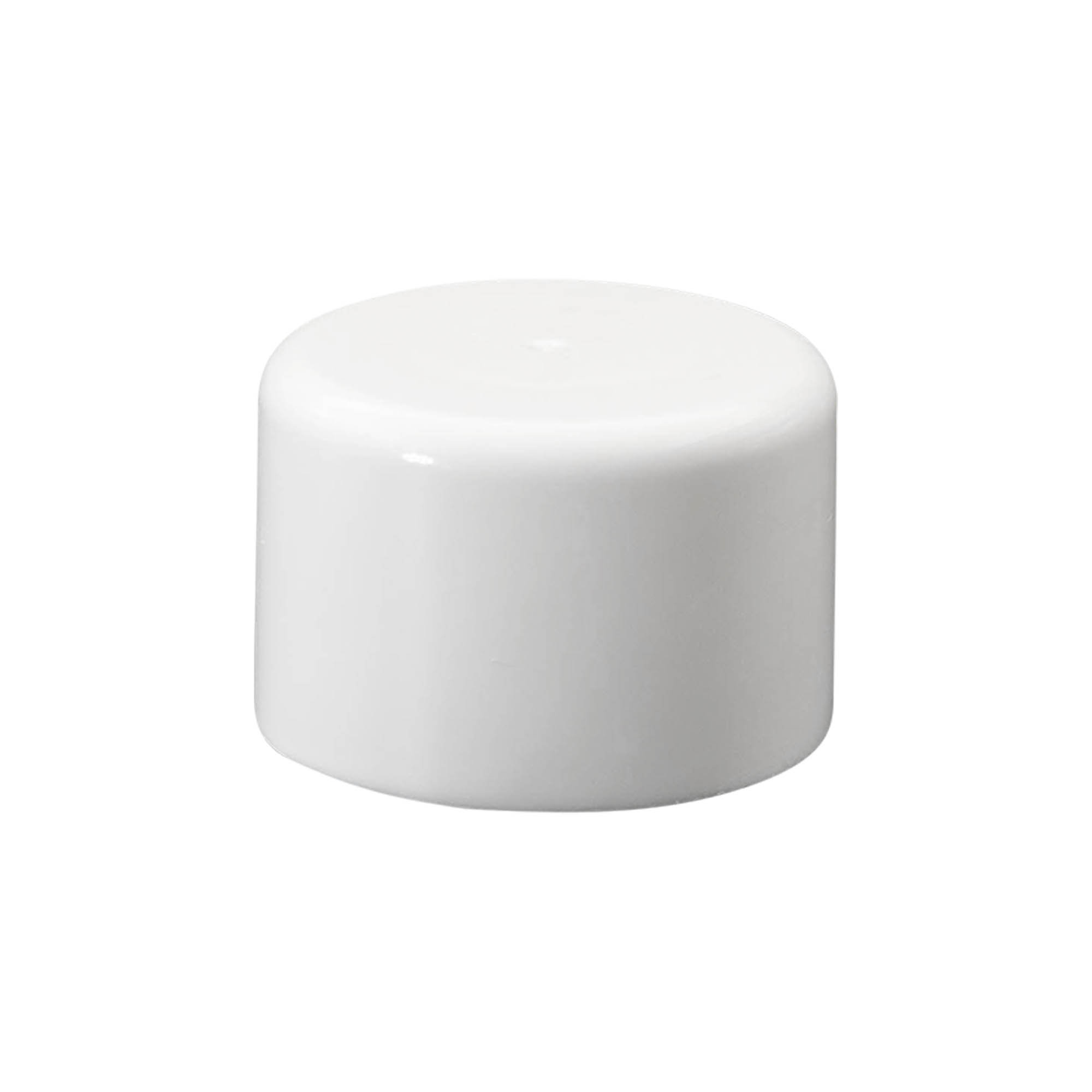 Tappo a vite per bottiglia rotonda con inserto a siringa, plastica PE, bianco, per bocca: GL 22