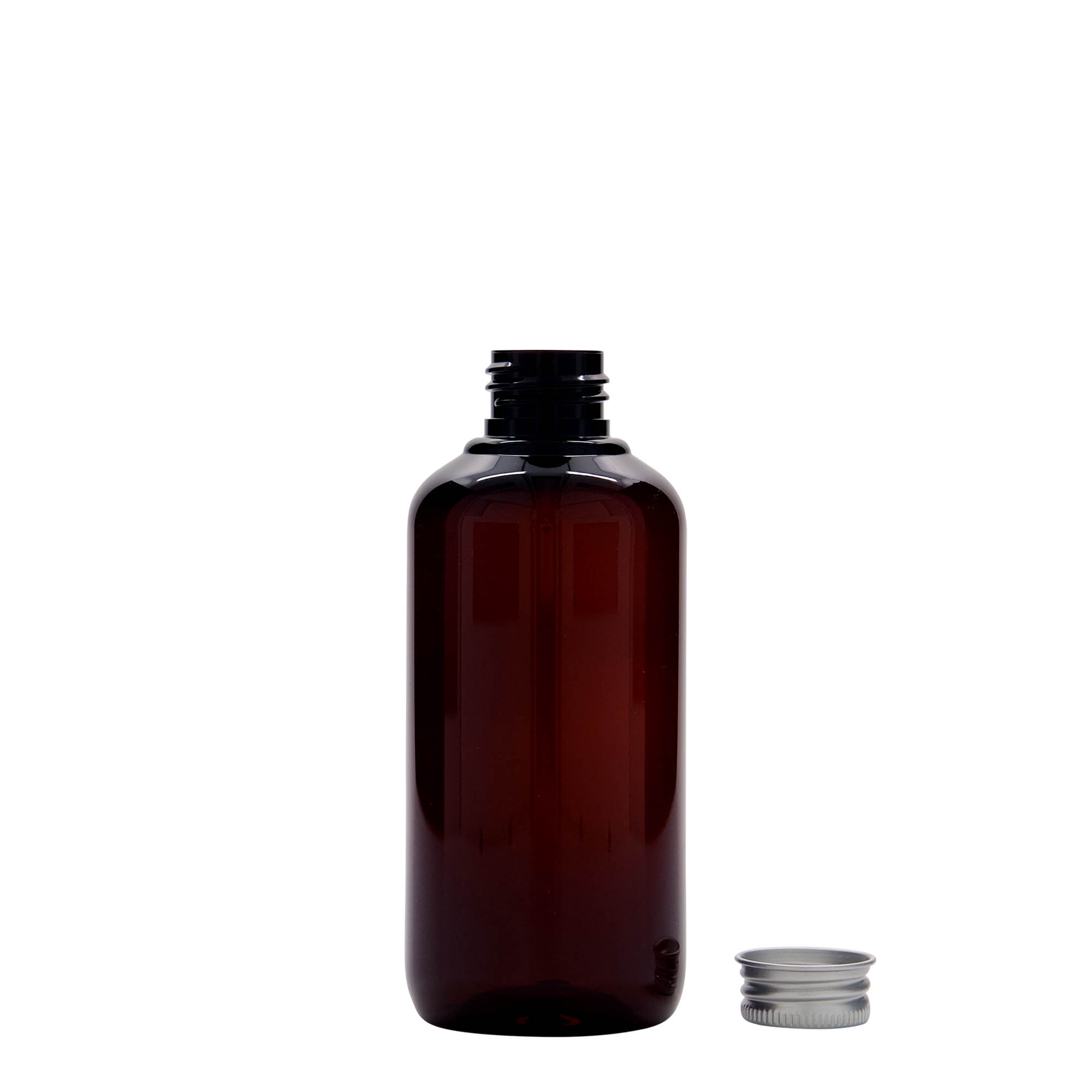 Bottiglia in plastica riciclata da 200 ml 'Victor's Best', PCR, marrone, bocca: 24/410 Bottiglia in plastica riciclata da 200 ml 'Victor's Best', PCR, marrone, bocca: 24/410