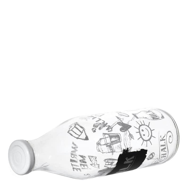 1.000 ml Bottiglia per latte 'Etichetta/lavagna', vetro, imboccatura: Twist-Off (TO 43)