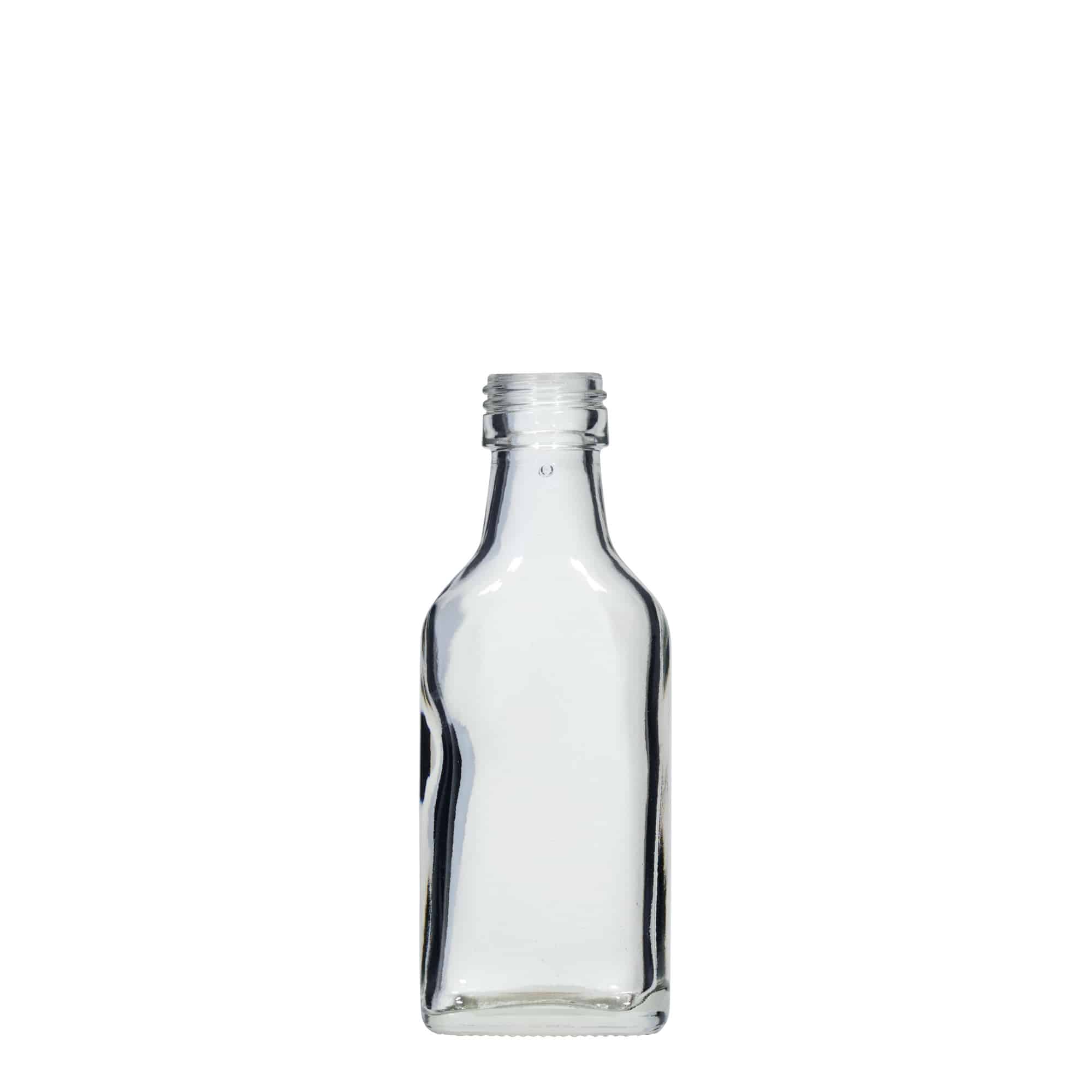 Bottiglia tascabile da 40 ml, rettangolare, bocca: PP 22