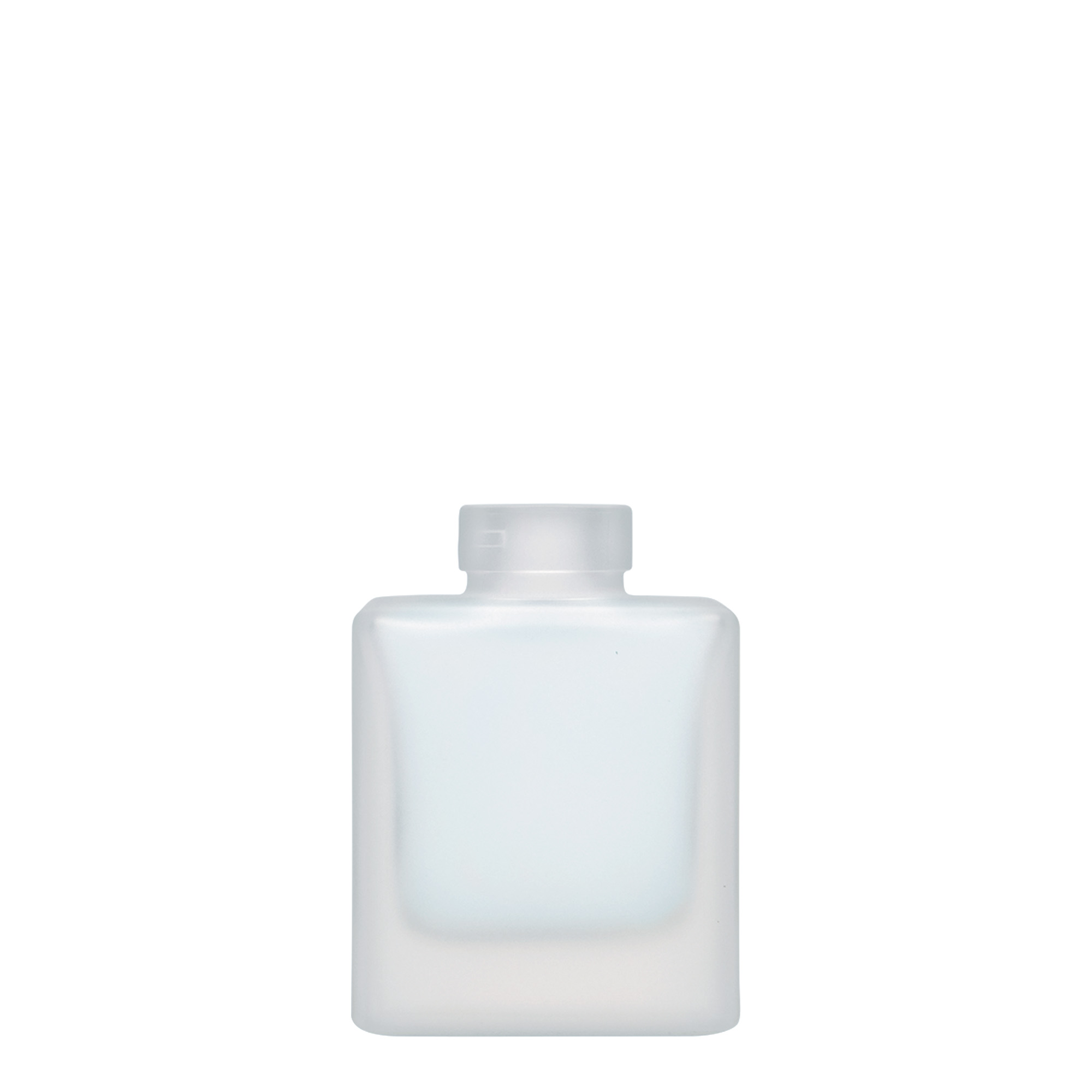 Bottiglia di vetro da 100 ml 'Cube', quadrata, ghiacciata, bocca: sughero