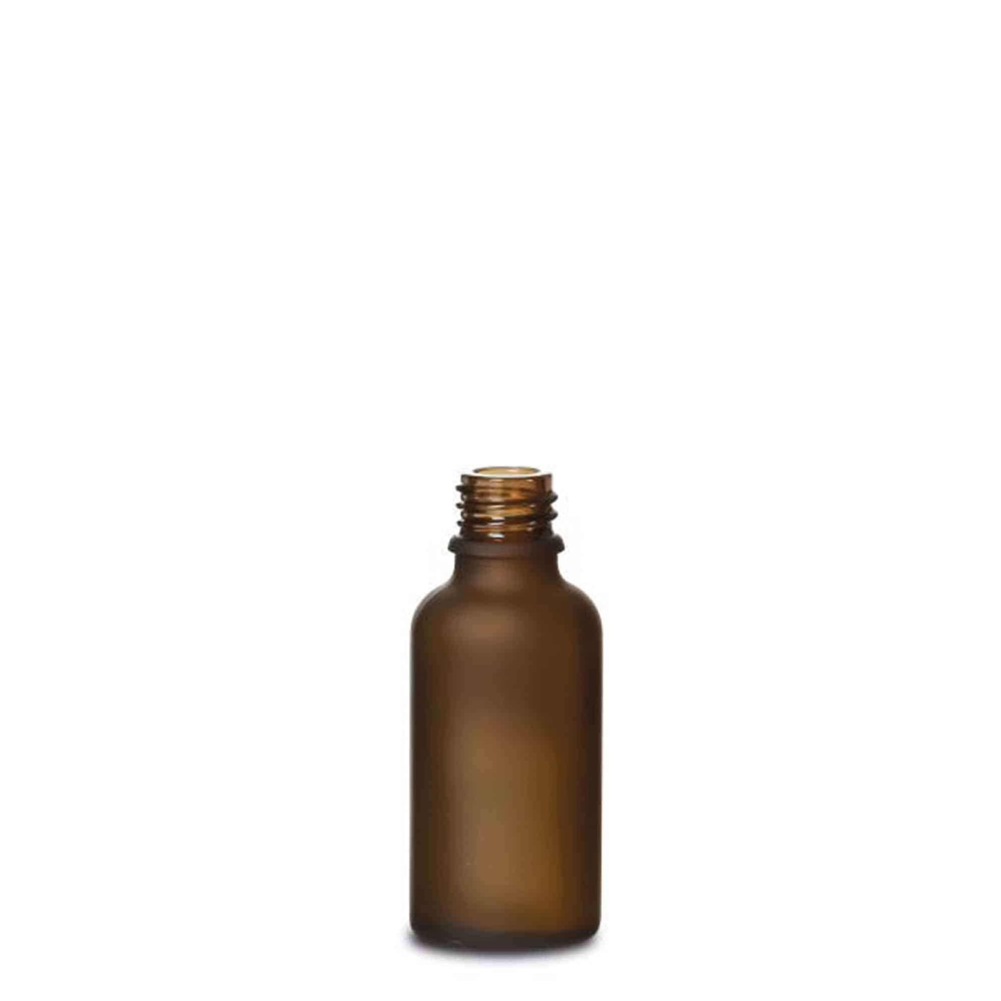 Flacone medico 30ml, vetro, marrone satinato, bocca: DIN 18 Flacone medico 30ml, vetro, marrone satinato, bocca: DIN 18