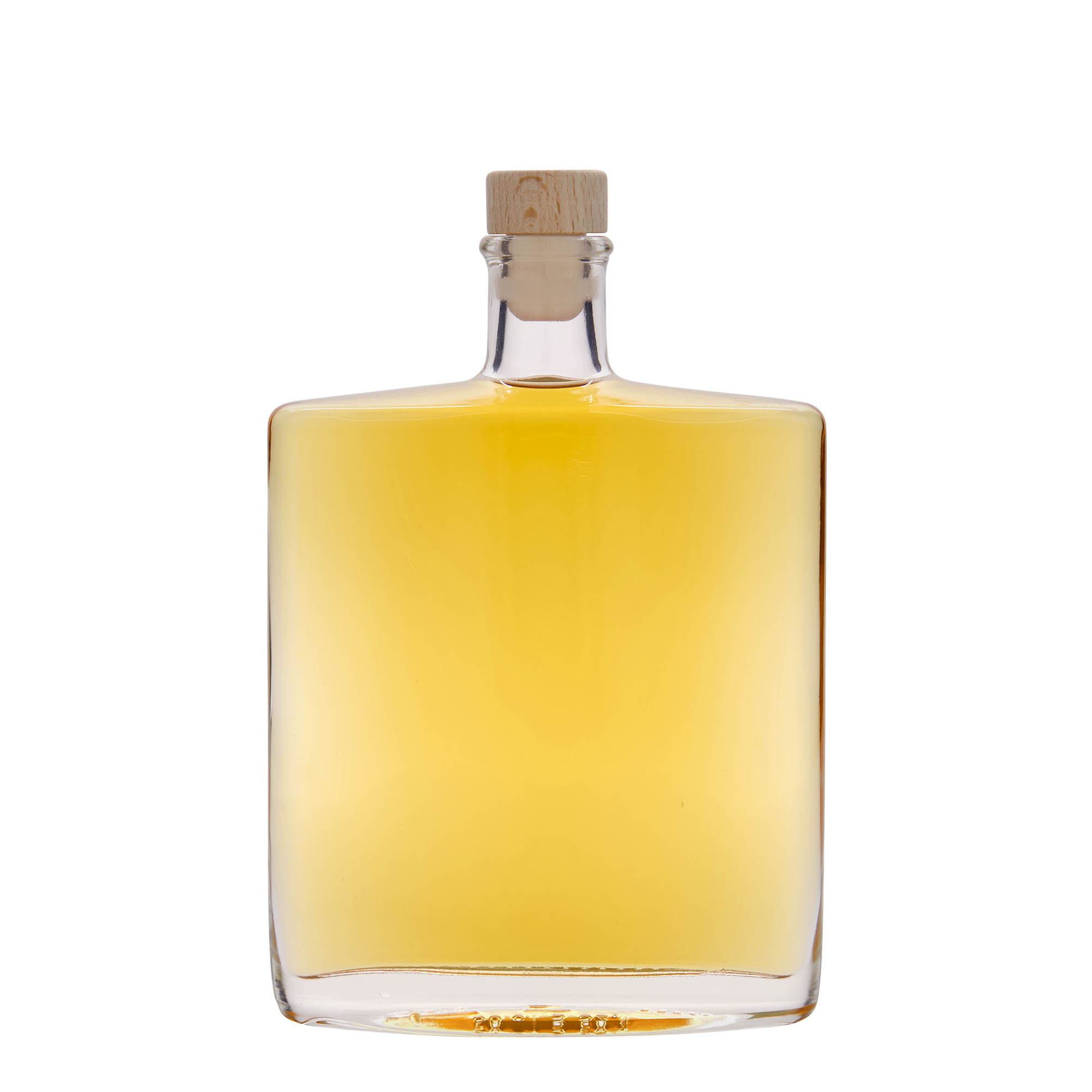 Bottiglia di vetro da 500 ml 'Zorbas', ovale, bocca: sughero Bottiglia di vetro da 500 ml 'Zorbas', ovale, bocca: sughero