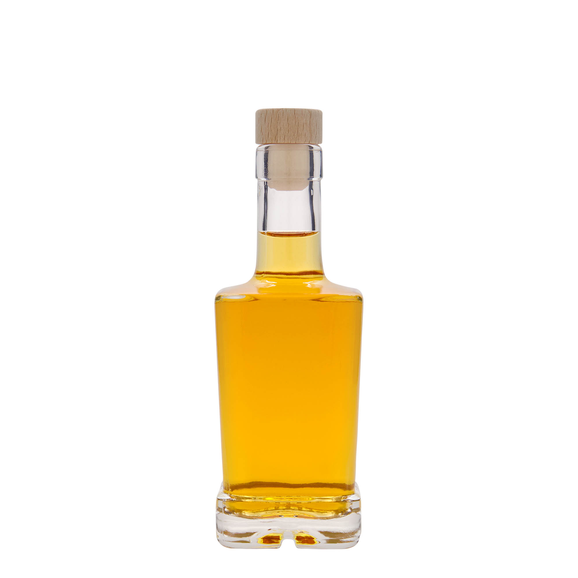 Bottiglia di vetro da 250 ml 'Rene', quadrata, bocca: sughero Bottiglia di vetro da 250 ml 'Rene', quadrata, bocca: sughero