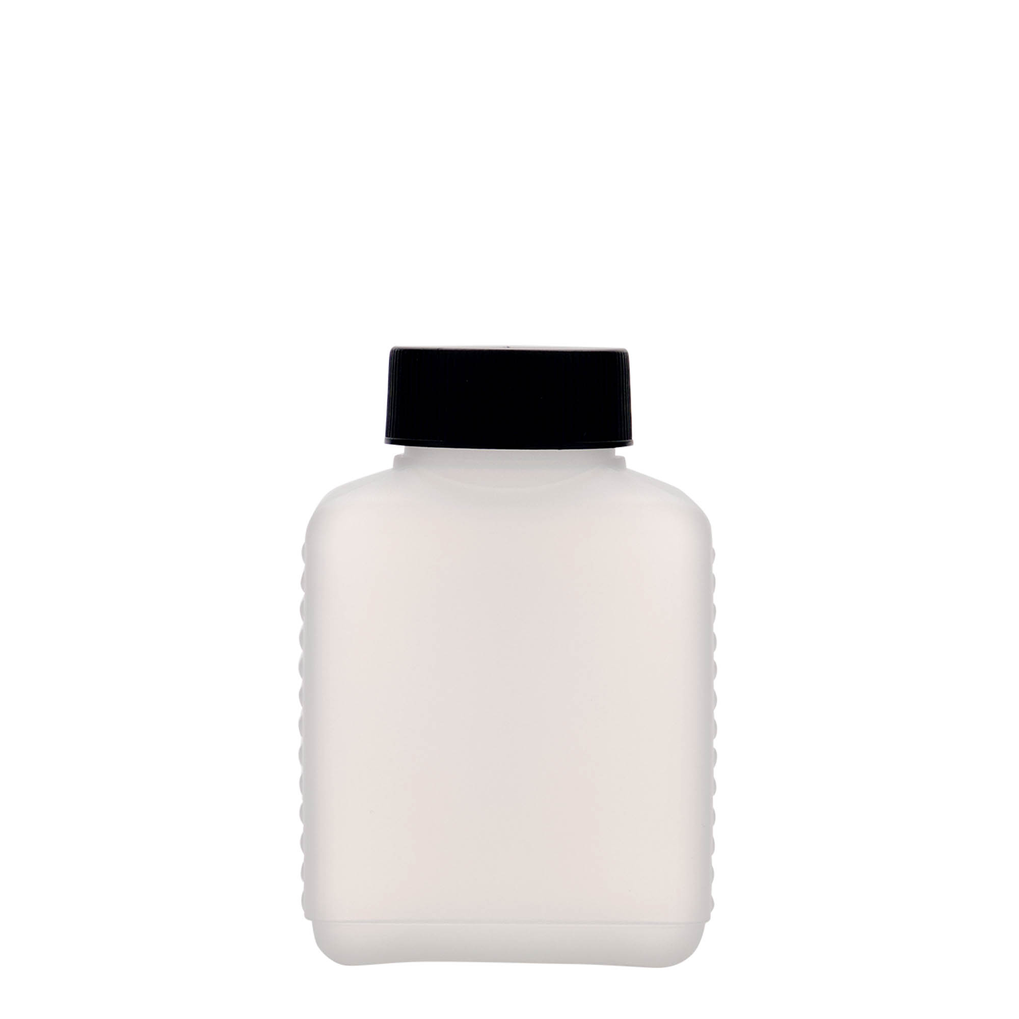 250 ml bottiglia a collo largo, rettangolare, plastica HDPE, naturale, bocca: DIN 40 EPE 250 ml bottiglia a collo largo, rettangolare, plastica HDPE, naturale, bocca: DIN 40 EPE