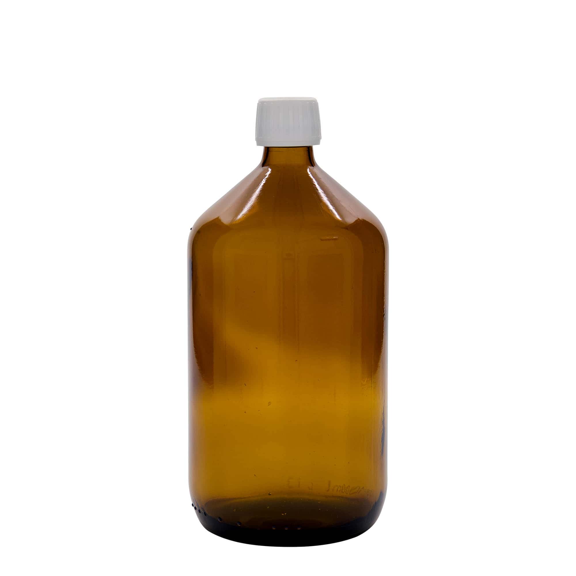 1.000 ml bottiglia medica, marrone, vetro, bocca: PP 28