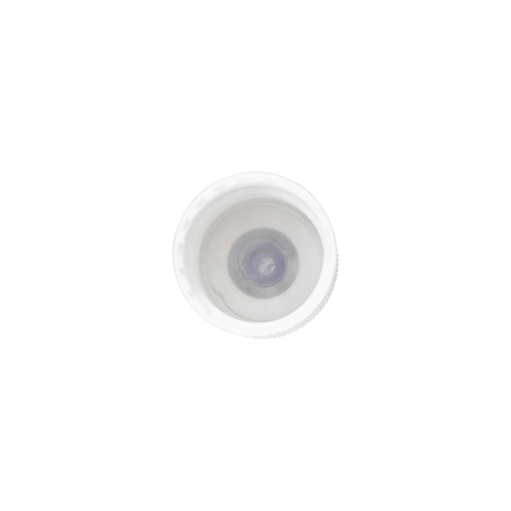 Chiusura a vite con applicatore, plastica PP, bianco, per bocca: 24/410 Chiusura a vite con applicatore, plastica PP, bianco, per bocca: 24/410